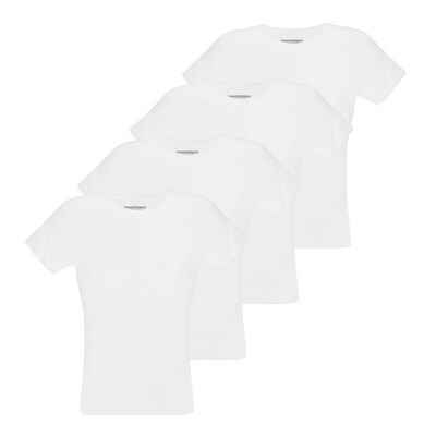 Emporio Armani Unterziehshirt Crew-Neck Pure Cotton (4-St) mit kleinem Logo auf der linken Brust