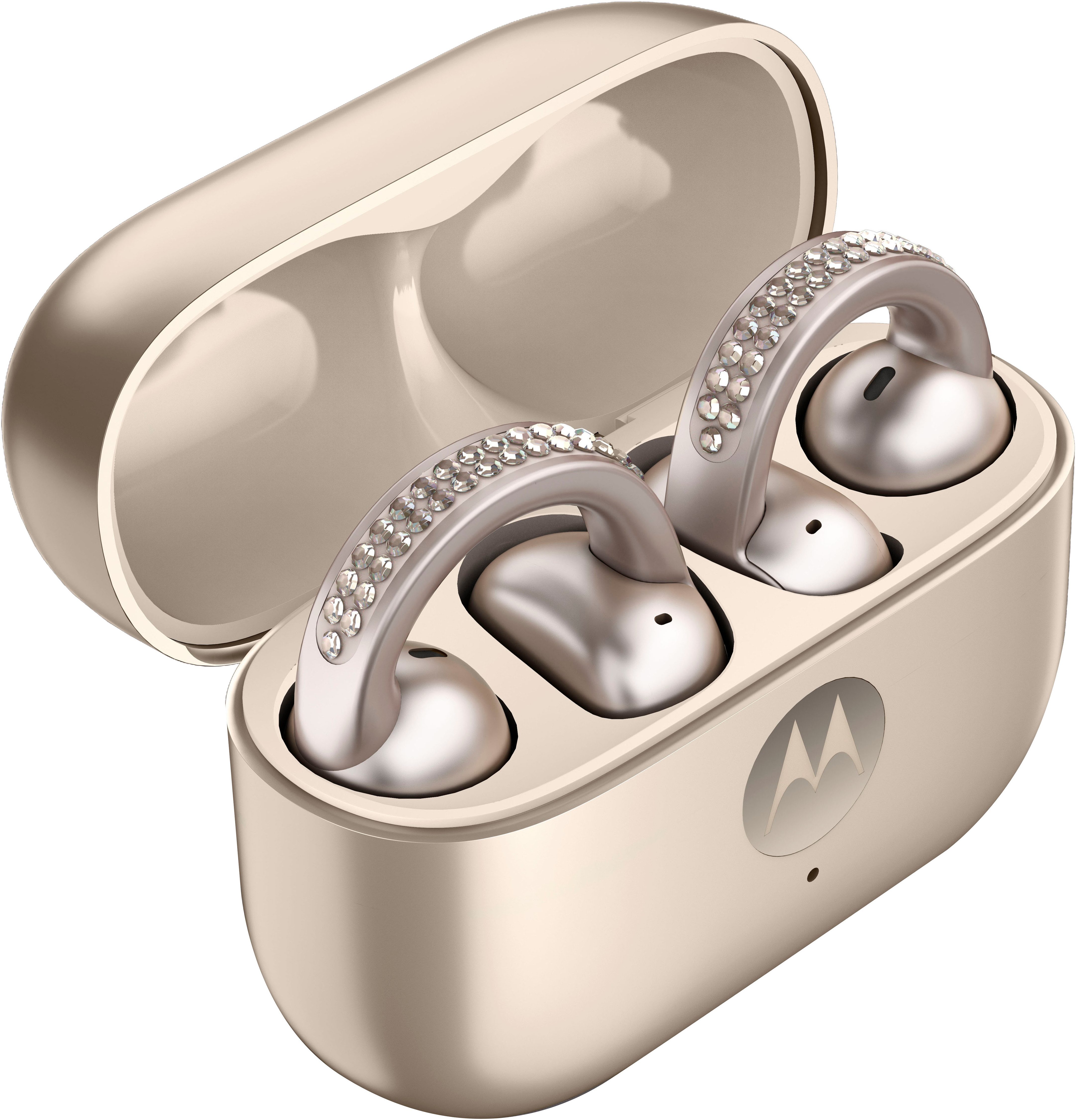 Motorola Moto Buds Loop Swarowski French Oak Open-Ear-Kopfhörer (Active Noise Cancelling (ANC), Adaptive Noise-Cancelling, Hi-Res, Transparenzmodus, Bluetooth)