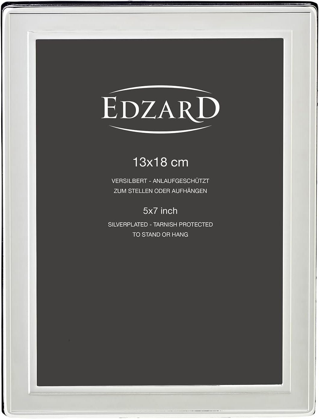 Foto EDZARD Bilderrahmen cm für versilbert und 13x18 Nardo, anlaufgeschützt, edel