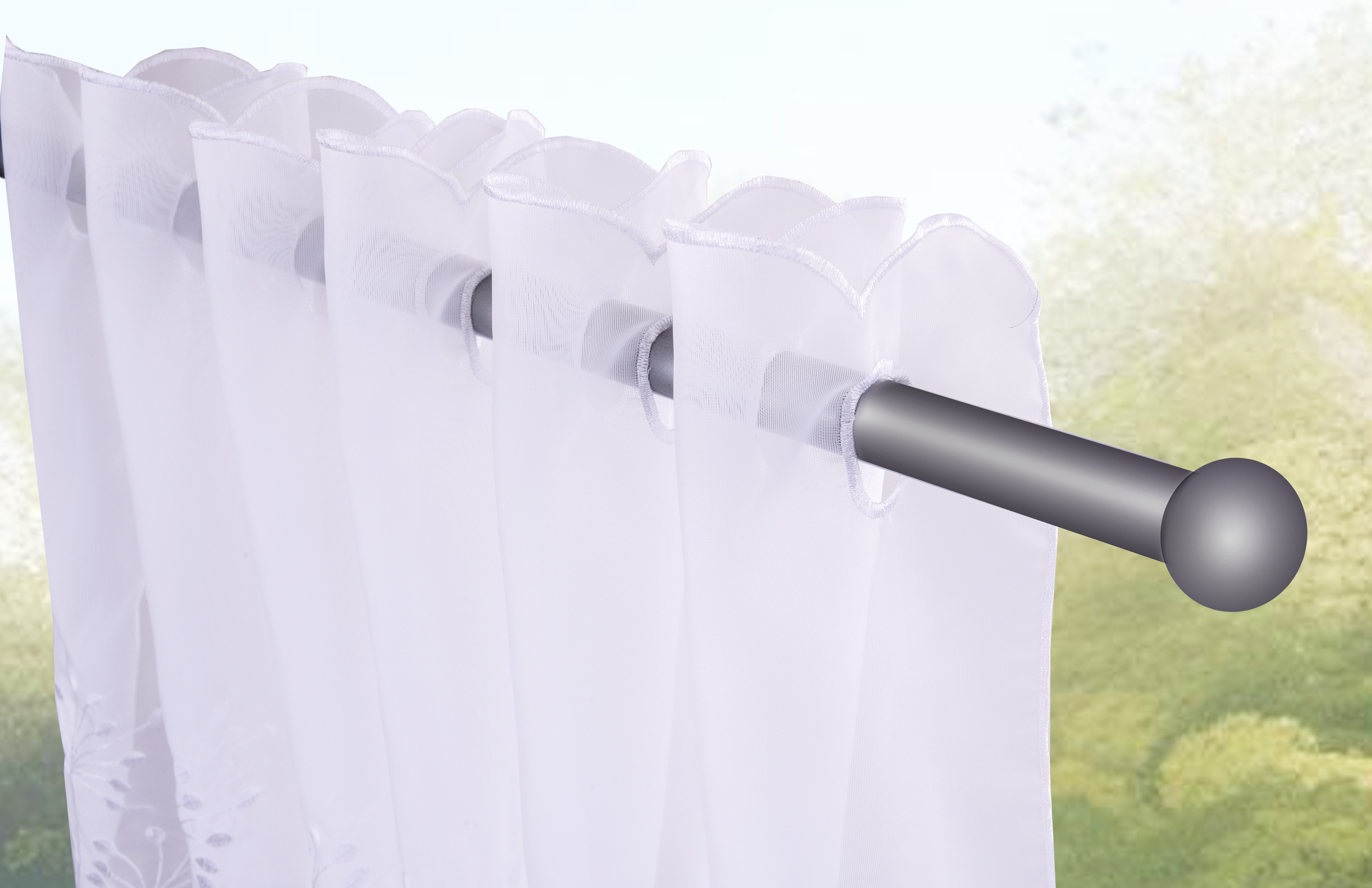 OTTO home Scheibengardine Maarle (1 St), Durchzuglöcher, transparent, Polyester