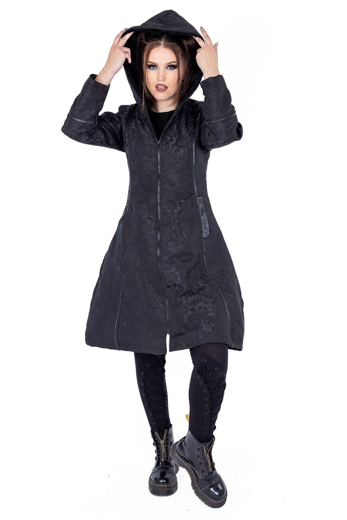 Poizen Industries Kurzmantel Medea Übergangsmantel Gothic Goth Vintage – Bild 5 von 5