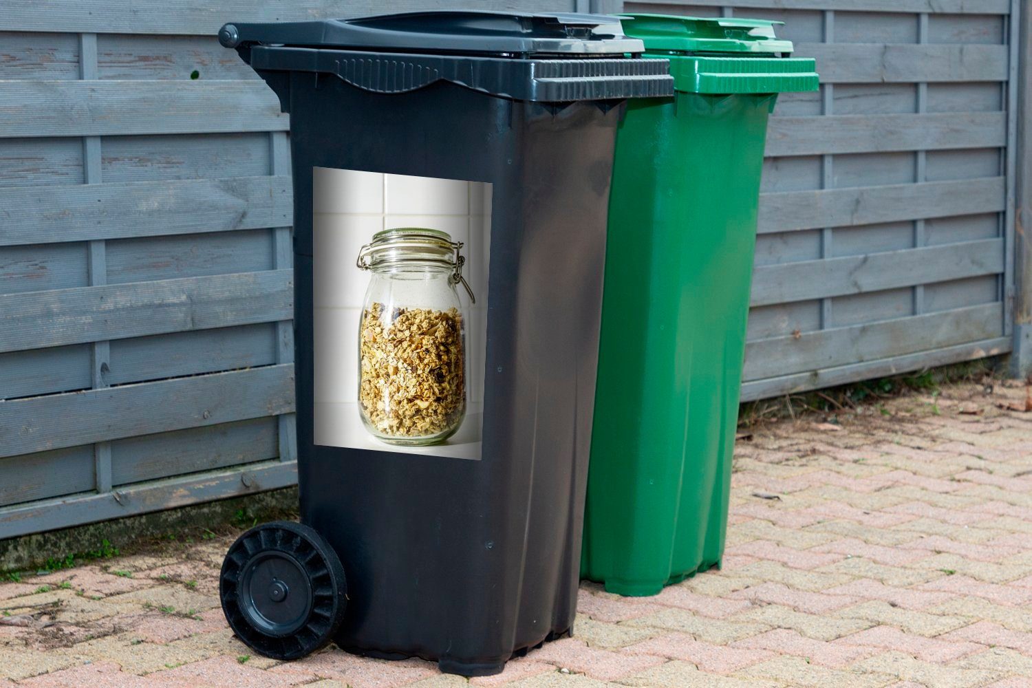 MuchoWow Wandsticker Topf Abfalbehälter (1 mit St), Müsli Container, Mülleimer-aufkleber, Mülltonne, Sticker