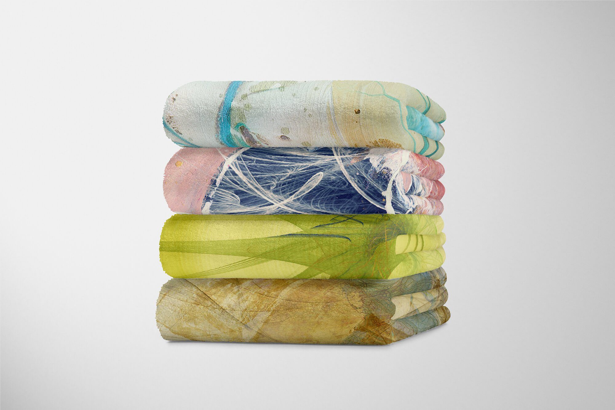 Baumwolle-Polyester-Mix mit Sinus Kuscheldecke (1-St), Art Saunatuch Motiv, Handtuch Strandhandtuch Handtücher Handtuch abstrakten Enigma