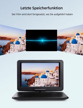 Yoton YD155 Portabler DVD-Player (15.5 inch, Haltepunkt-Speicherfunktion, Monitor klapp- & drehbar, USB/SD)