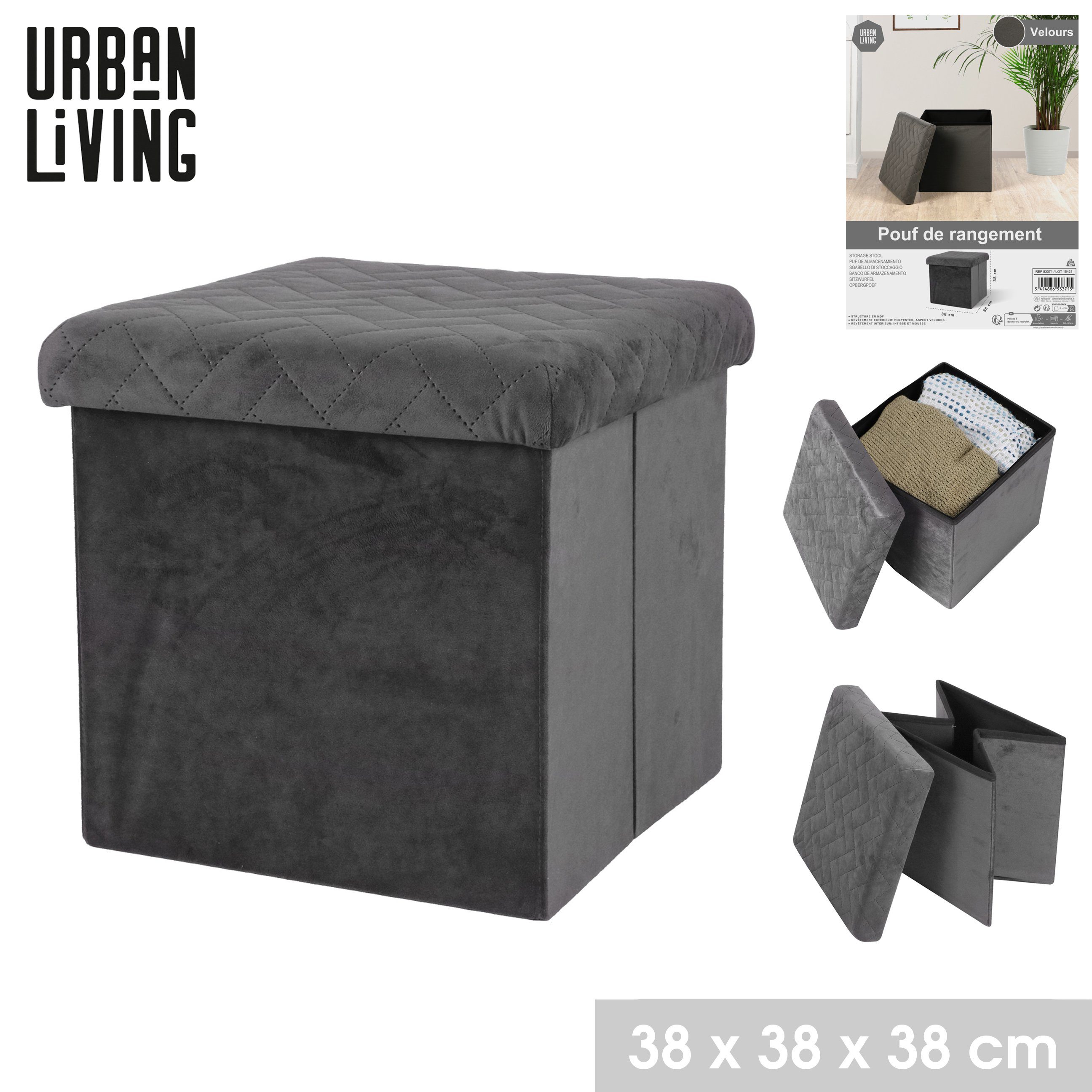Urban Living Sitzhocker Ottomane faltbar Sitzwürfel günstig online kaufen