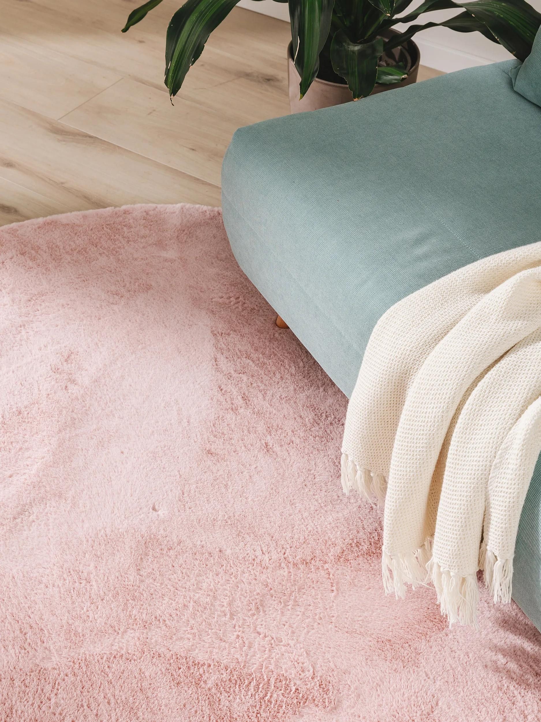 benuta Fellteppich Furry, rund, Höhe: 11 mm, Teppich Wohnzimmer, Esszimmer, Schlafzimmer, Flur, Weich, Rutschfest