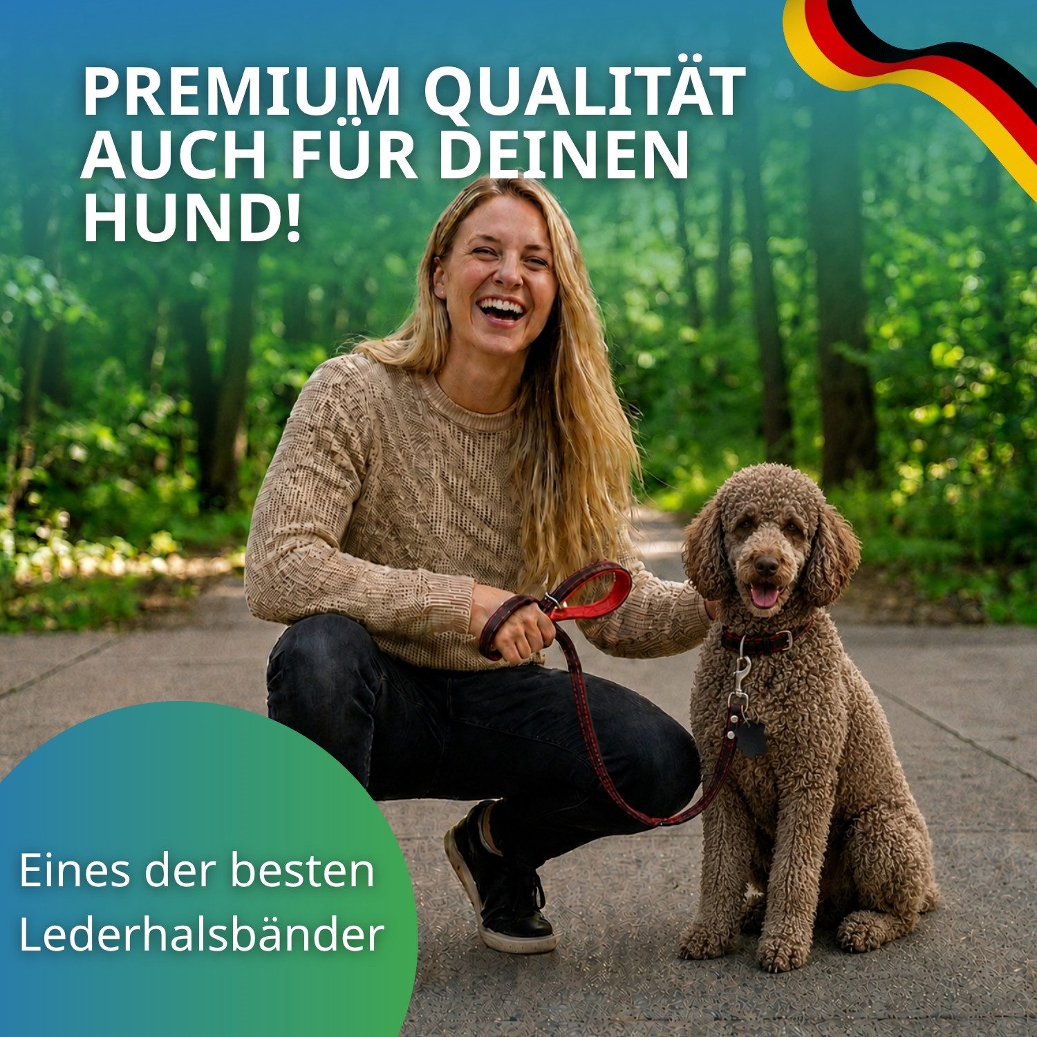 Activity4Dogs Hunde-Halsband große Hunde, Echtleder, 5-fach verstellbar, 4 Größen, verschiedene Farben, Größe M bis XL, jeweils 5-fach verstellbar