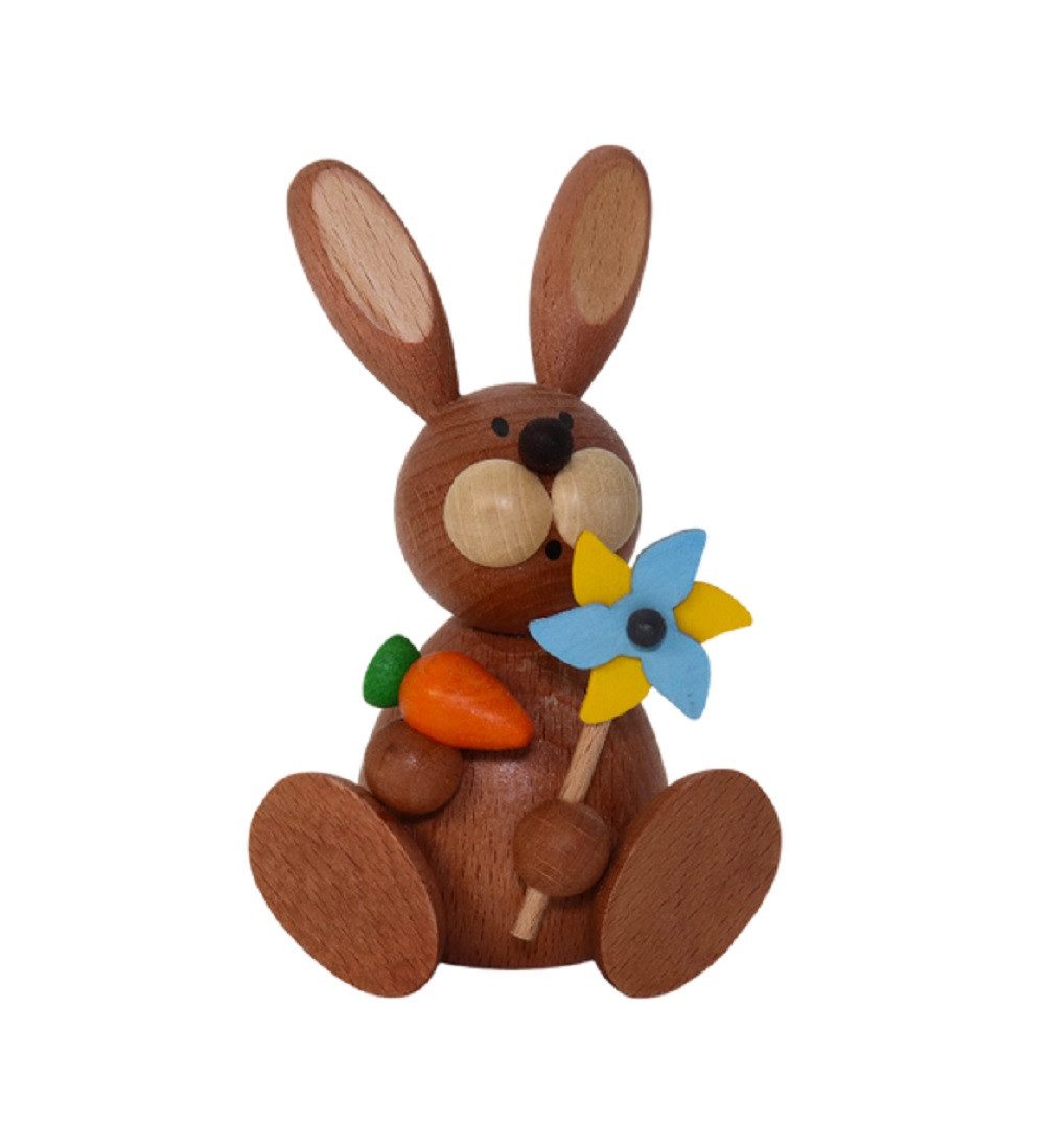 Osterhase Ullrich Osterhase sitzend mit Windrad, 11 cm Neu 2025