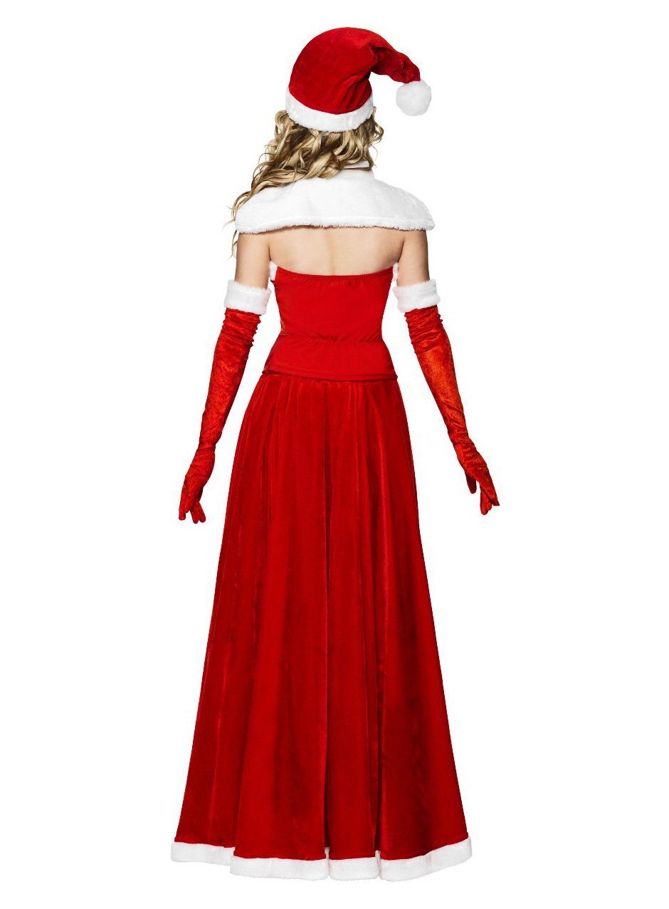 Smiffys Kostüm Mrs. Weihnachtstraum Kleid - Weihnachtsfrau Kostüm, Wunderschönes Weihnachtskostüm mit edlen Details