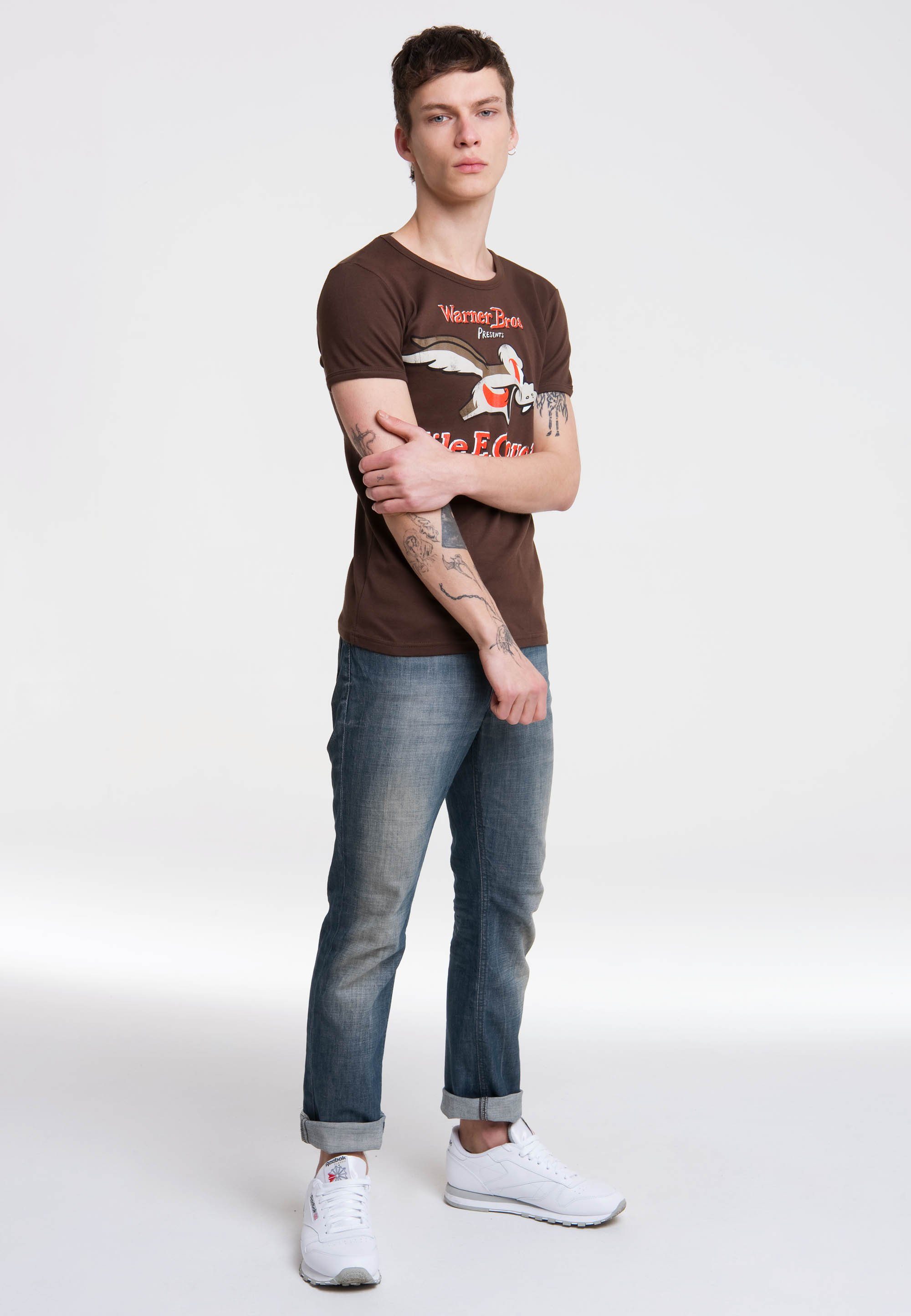 LOGOSHIRT T-Shirt Coyote mit großem Looney Tunes-Druck