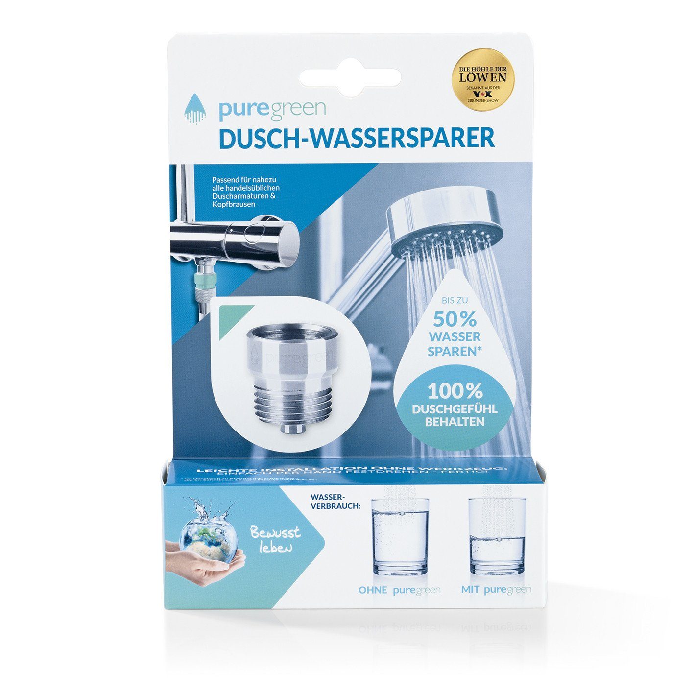 Wasser Duscharmatur sparen ehem. Löwen) (Die Höhle zuhause der sparen puregreen Dusche bluegreen Dusche Energie Wassersparer die für Puregreen