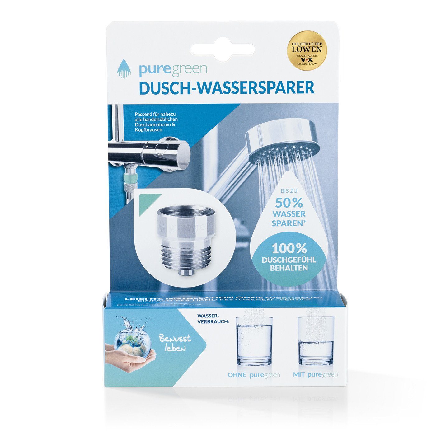 puregreen Duscharmatur Wasser sparen Dusche Energie sparen zuhause (Venturi günstig online kaufen