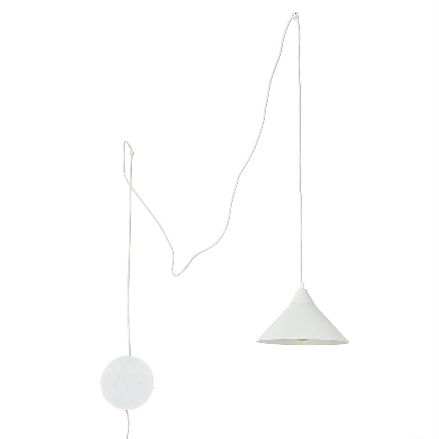 Licht-Erlebnisse Pendelleuchte FLEXIO, ohne Leuchtmittel, Flexible Hängelampe mit Stecker und Schalter Metall Weiß Wohnzimmer