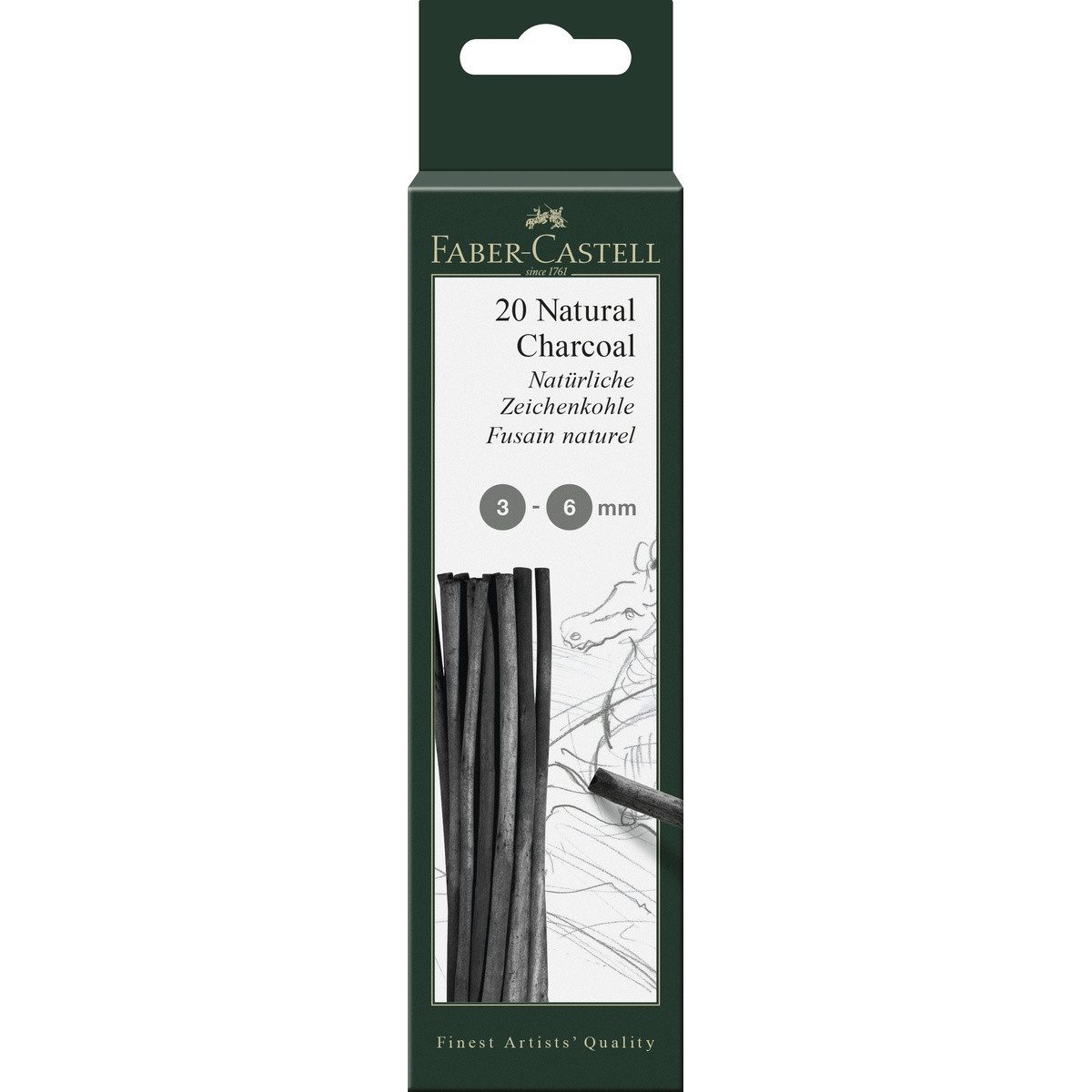 Faber-Castell Zeichenkohle FABER-CASTELL Zeichenkohle Pitt Natural Charcoal 3-6mm