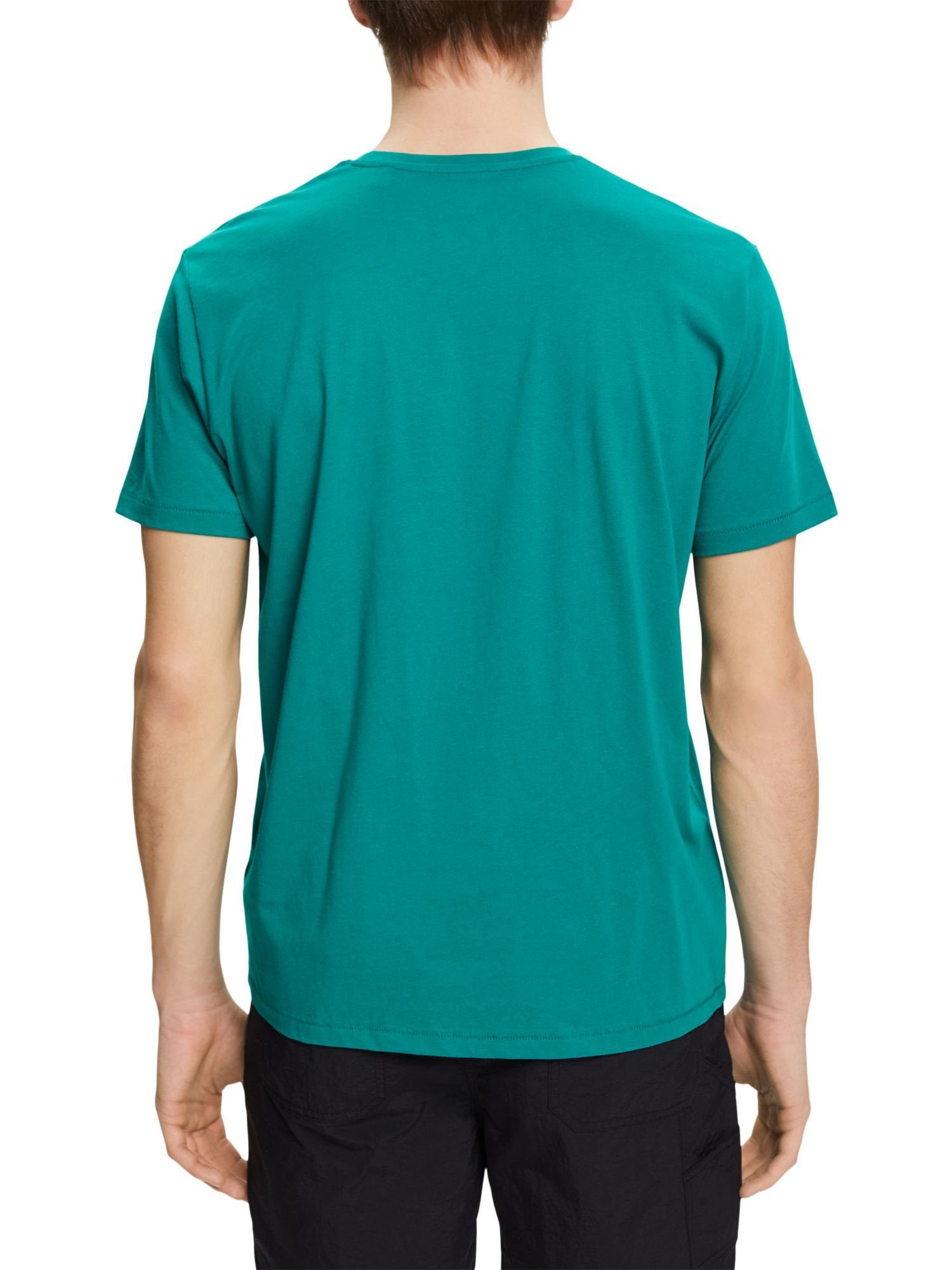 edc by Esprit T-Shirt Baumwoll-T-Shirt mit (1-tlg) EMERALD GREEN Print