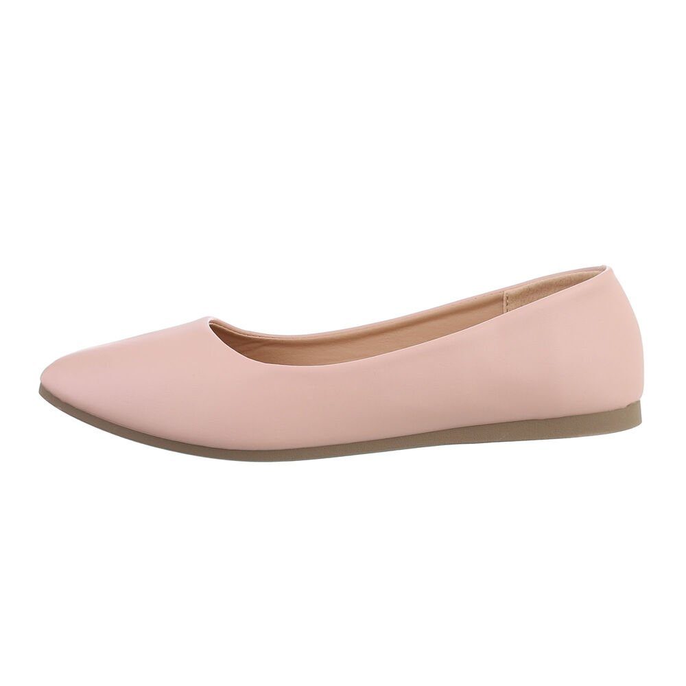 Ital-Design Damen Schlupfschuhe Freizeit Ballerina (82071324) Flach Klassische Ballerinas in Altrosa