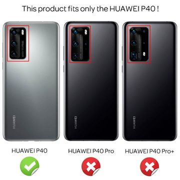 Nalia Smartphone-Hülle Huawei P40, Leder Look Silikon Hülle / Anti-Fingerabdruck / Kratzfest / Rutschfest