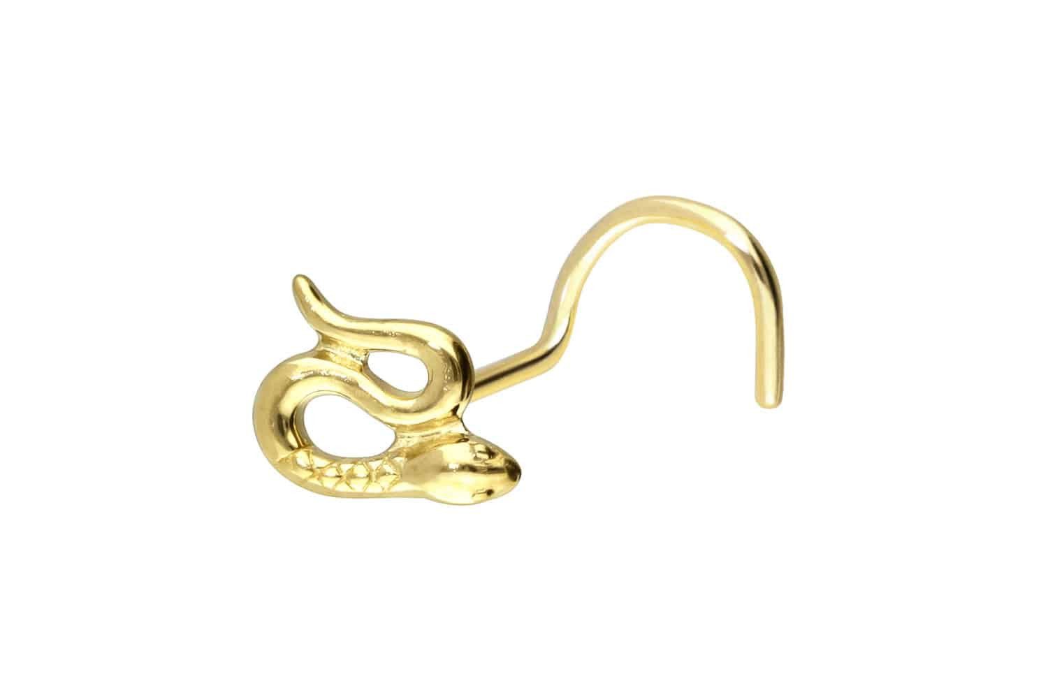 Nasenpiercing 14/18 Karat Gold Nasenstecker Spirale SCHLANGE