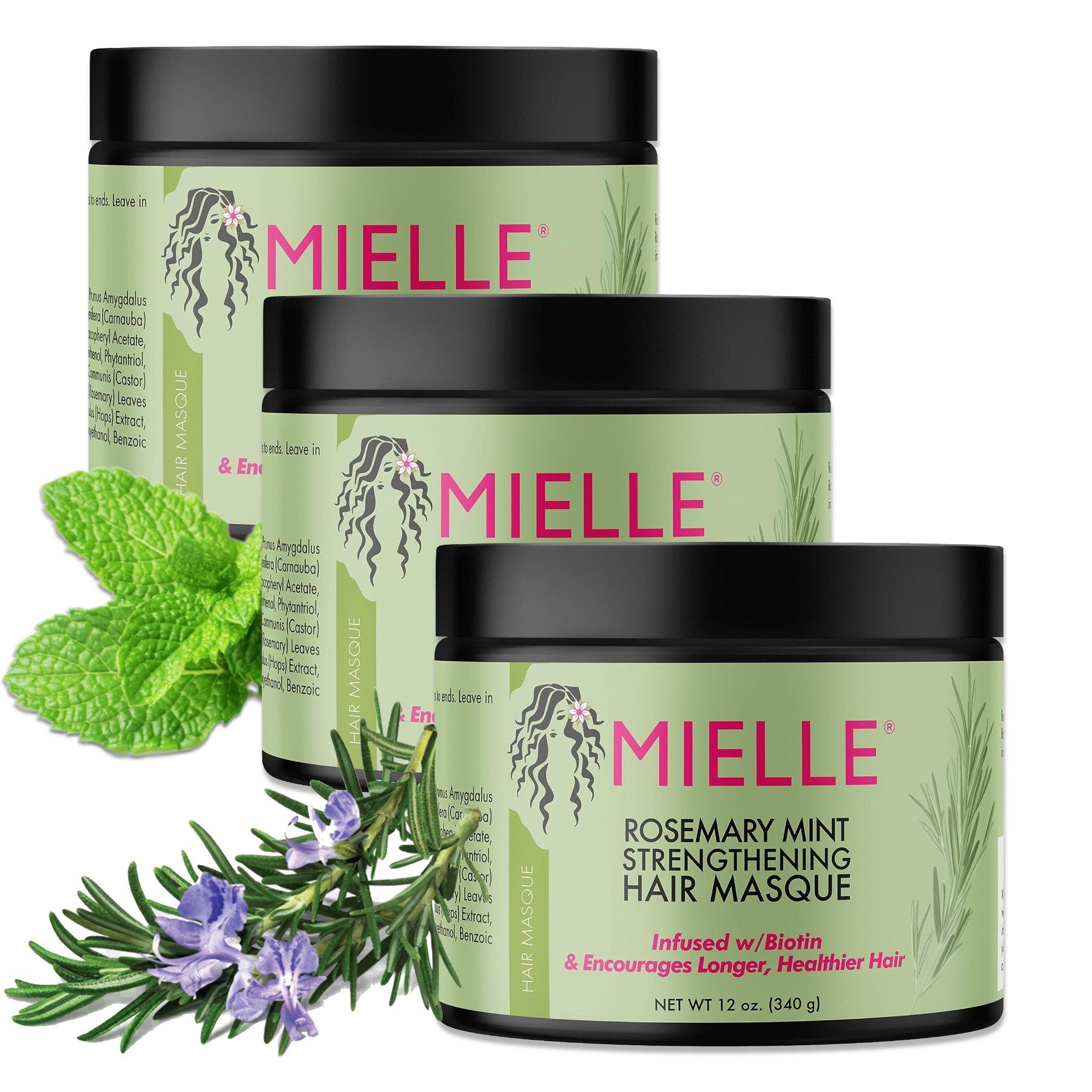 Haarmaske Haarmaske Haarwachstum Haarkur Rosmarin Aroma Minze Mielle Organics