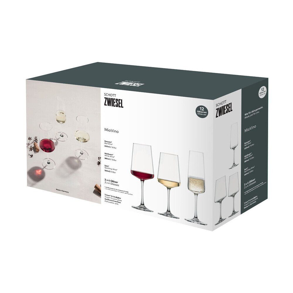 SCHOTT ZWIESEL Gläser-Set Gläser-Set 12-tlg. MioVino mit Moussierpunkt klar, 1-tlg., Tritan-Kristallglas, Tritan-Kristallglas, spülmaschinenfest, bruchsicher – Bild 3 von 4