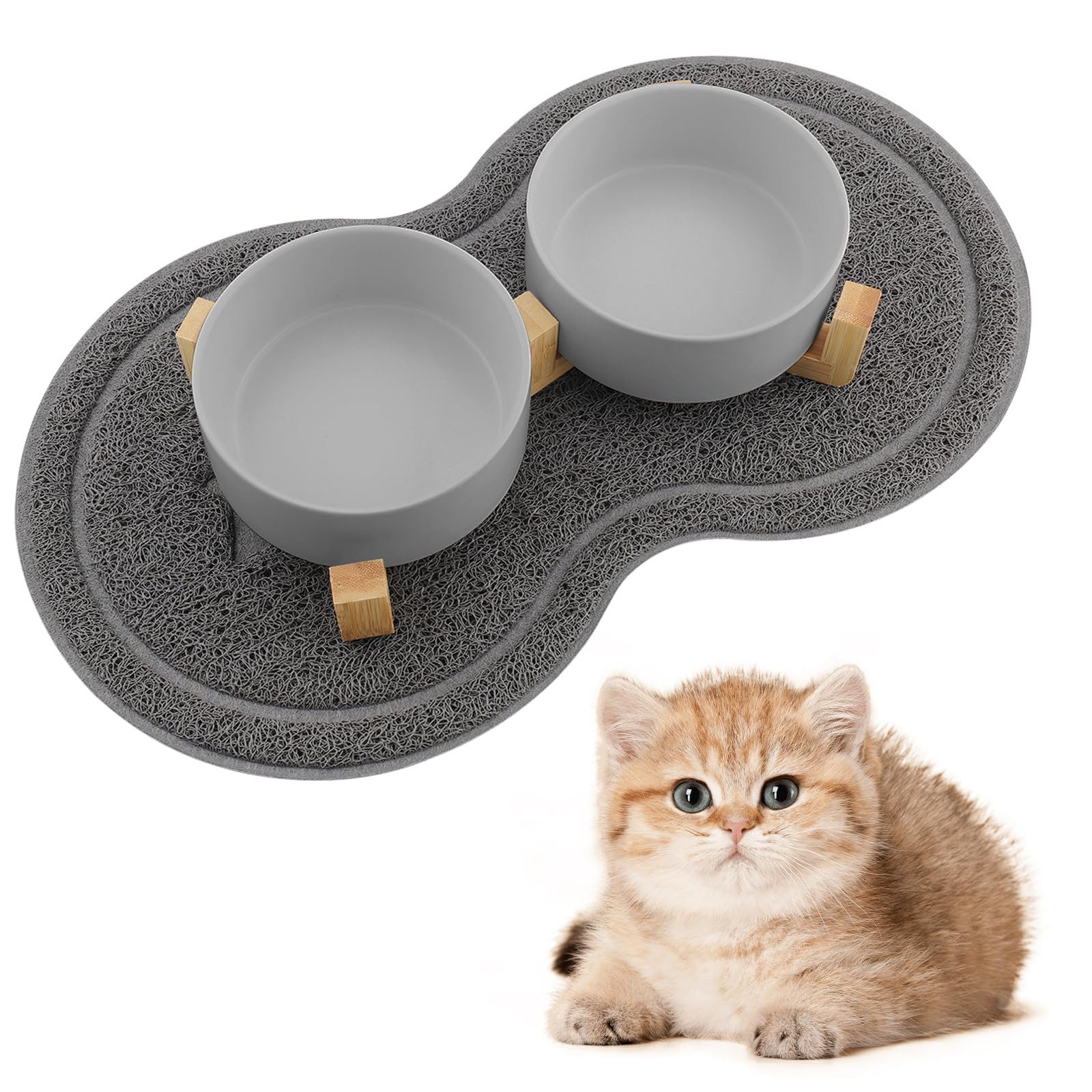 Ledander Futternapf 2 Stück Keramik Futternapf Katze Set I Hundenapf Katzen günstig online kaufen