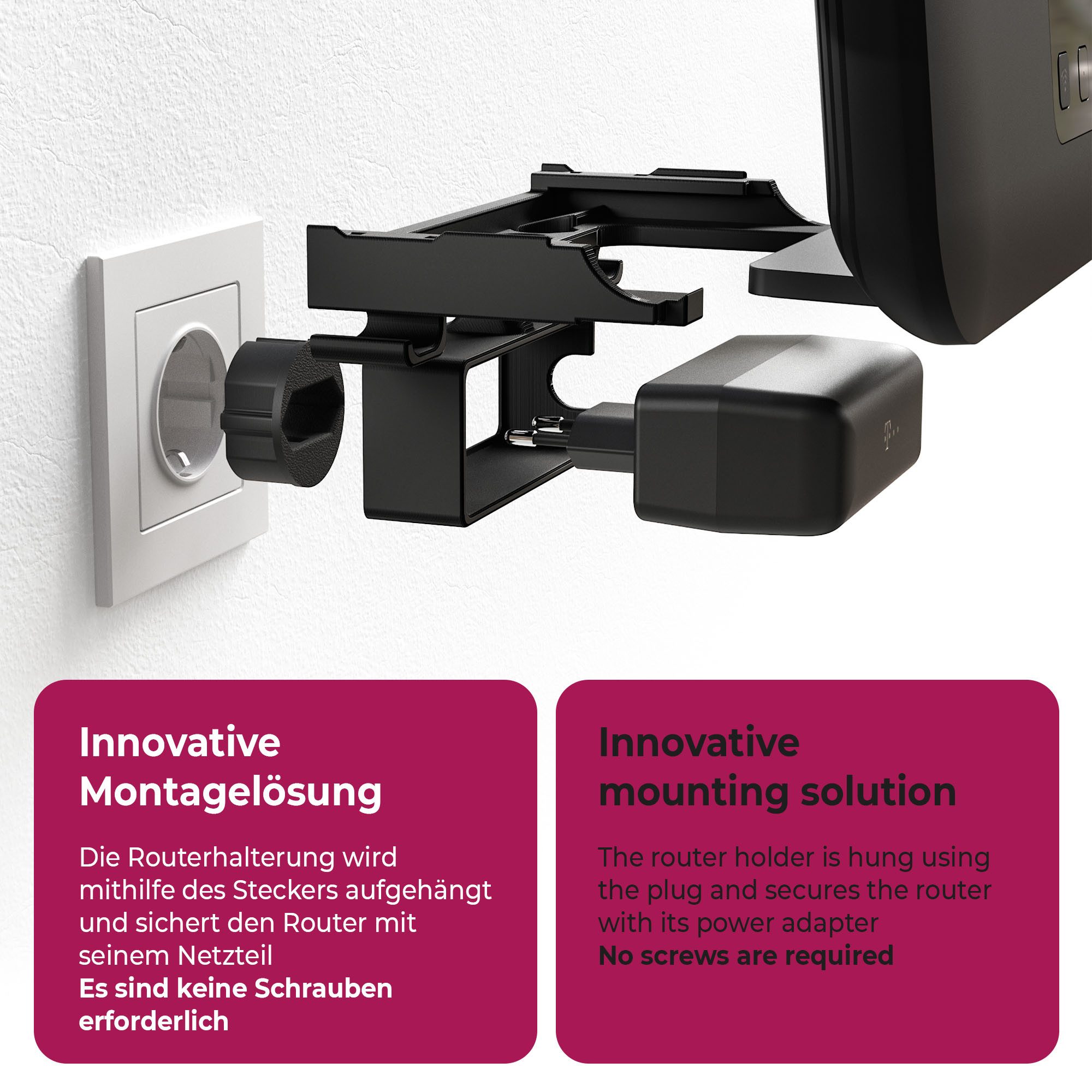 Mobilefox Wandhalterung Steckdosenhalterung passend für Speedport Smart 4/4 Plus/4R – Bild 2 von 5