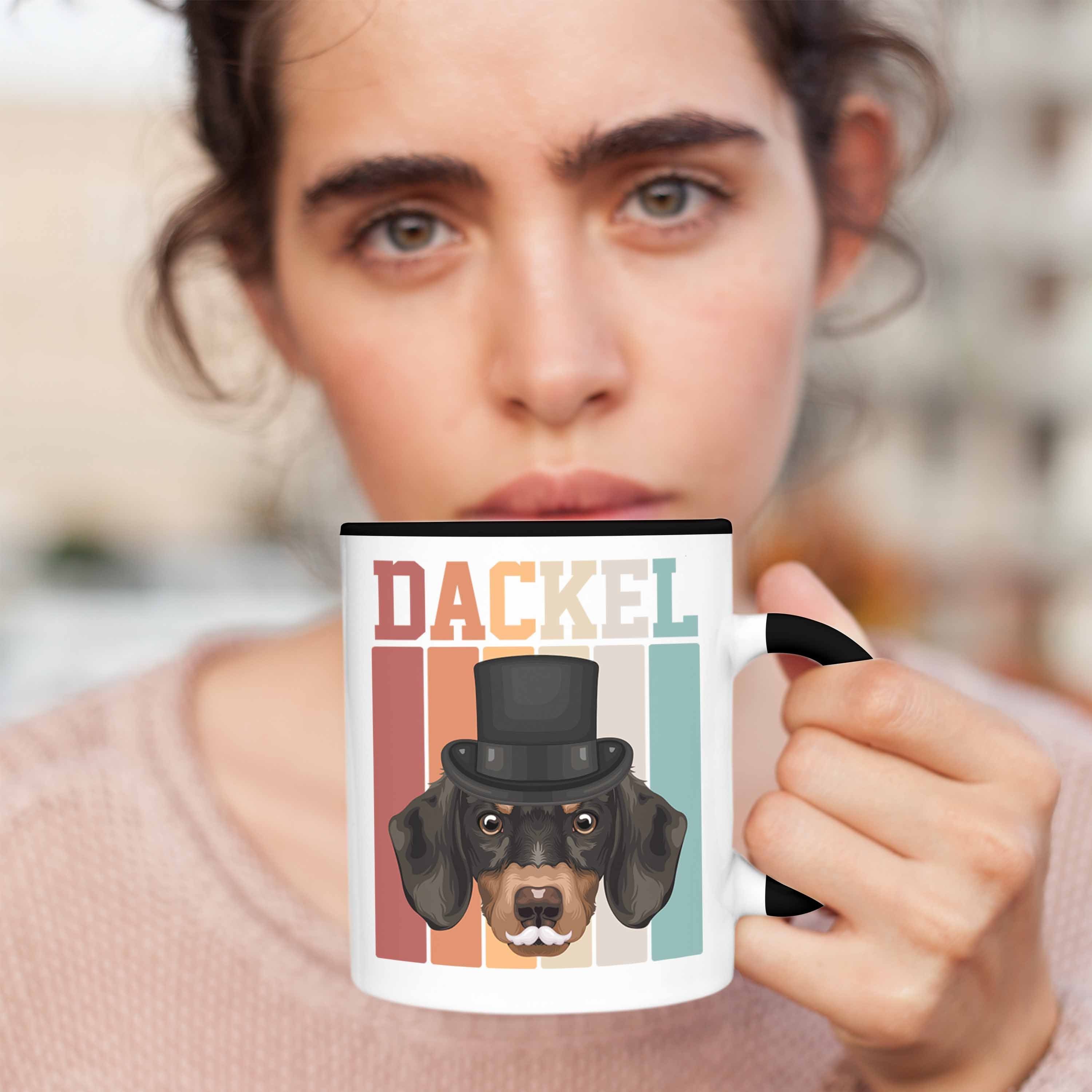 Tasse Vina Trendation Retro Spruch Geschenk Lustiger Dackel Tasse Schwarz Geschenkidee Besitzer