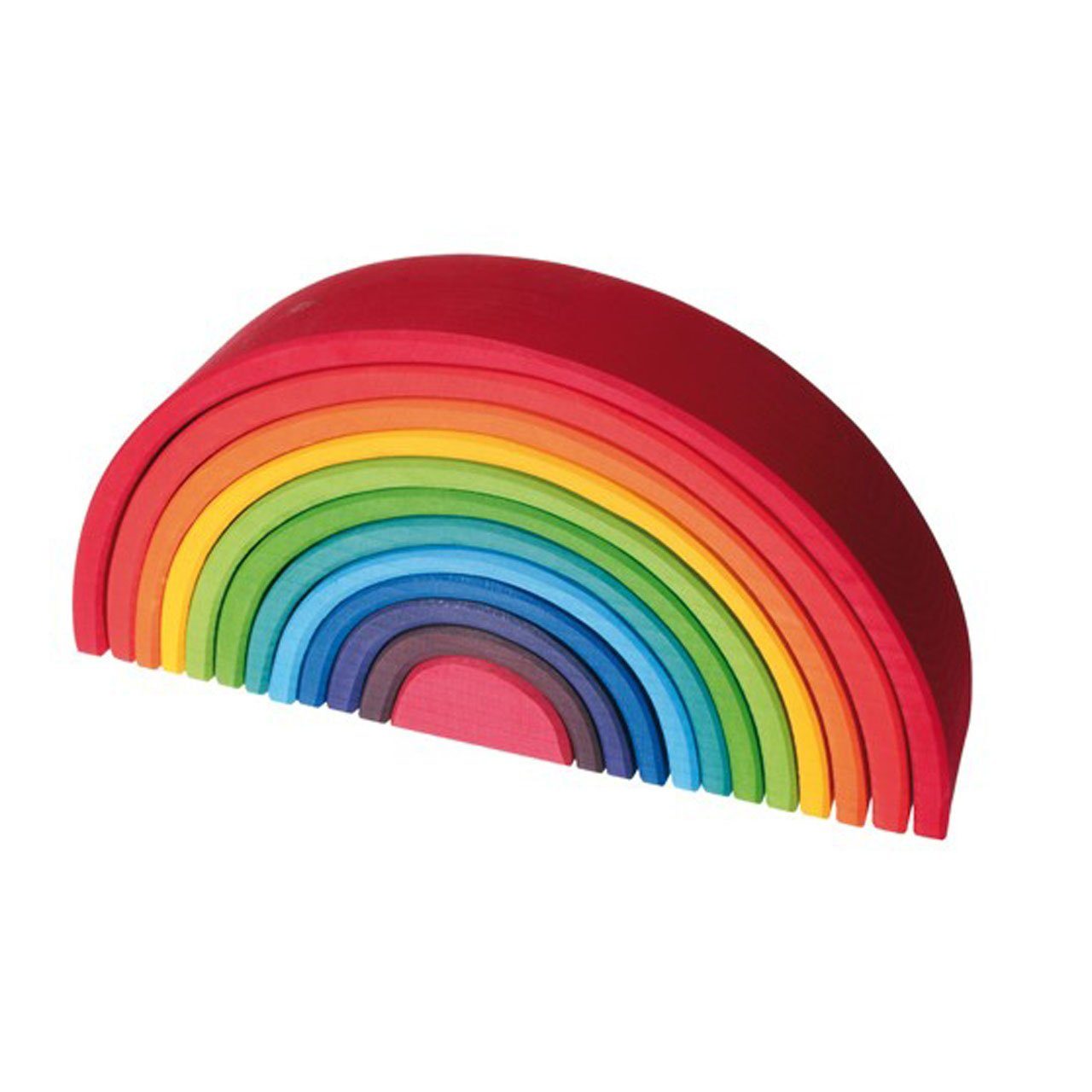 GRIMM´S Spiel und Holz Design Holzspielzeug Regenbogen Groß 12 Holzbausteine Spielbausteine