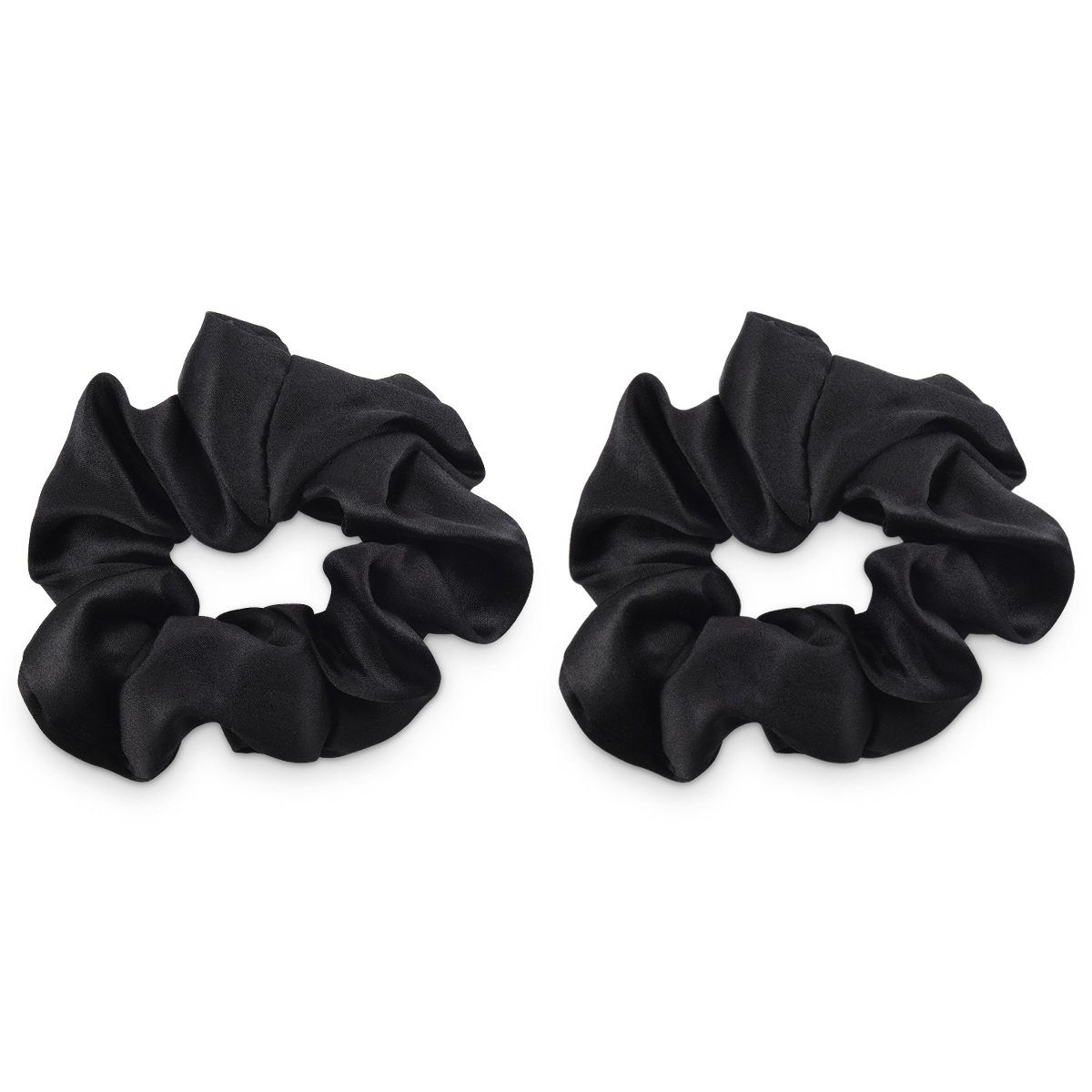 Seidenhaar Navaris 2-tlg. Haarbänder 2-teiliges Haargummi Schwarz Set Scrunchies, und aus Zopfgummis,