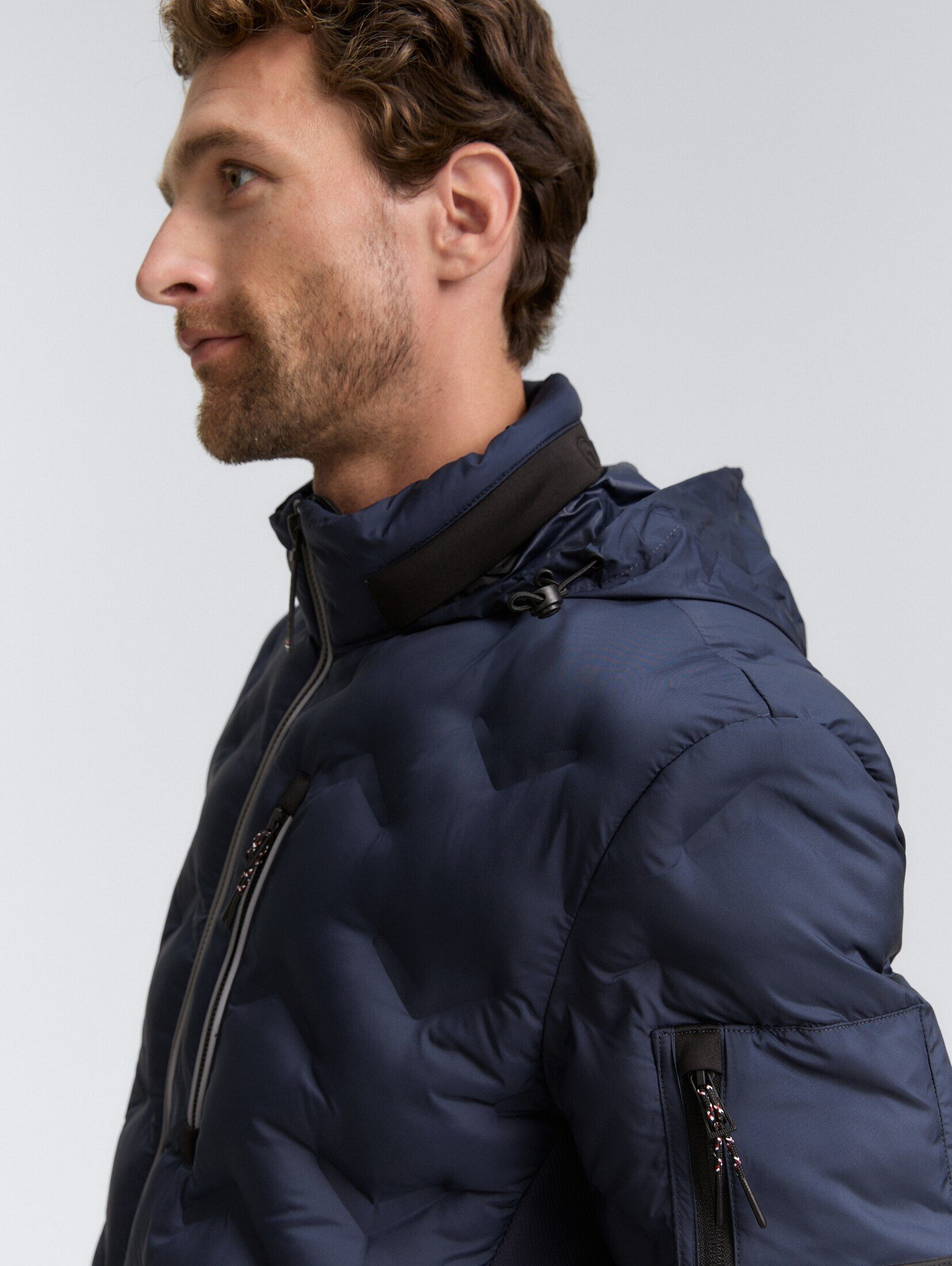 TOM TAILOR Outdoorjacke Jacken Hybrid Steppjacke mit verstaubarer Kapuze