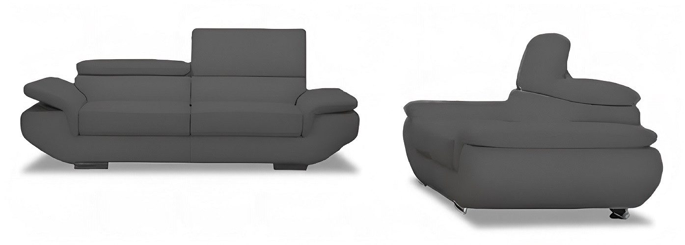 JVmoebel Polstergarnitur Elegantes Ledersofa in modernem Design für stilvolle Wohnräume, (2-tlg., Sofa 3 Sitzer/ Sofa 2 Sitzer), Made in Europa