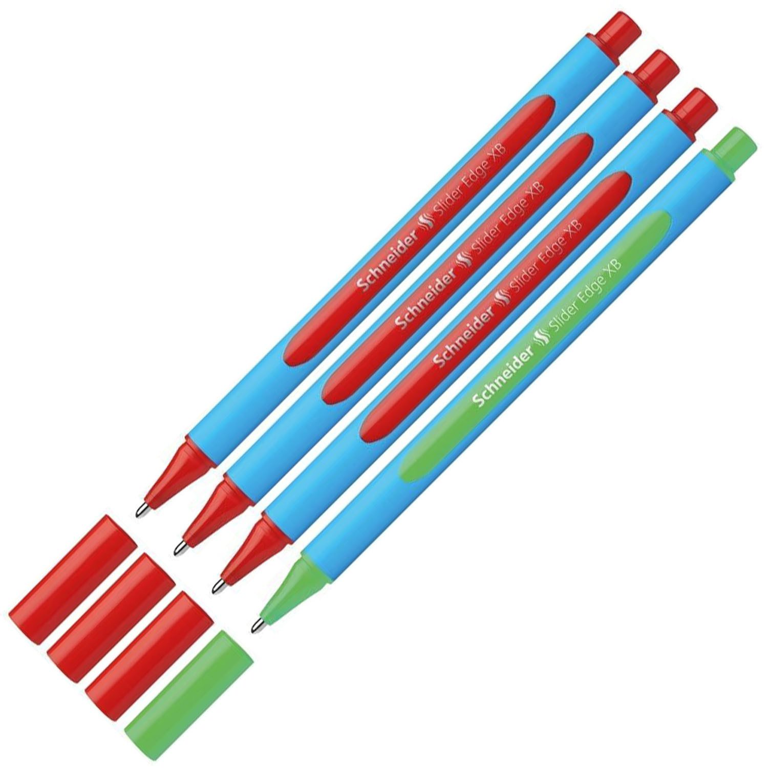 SCHNEIDER NOVUS Kugelschreiber SCHNEIDER Kugelschreiber Slider Edge XB 4er Stiftebox, Lehrer-Korrektu