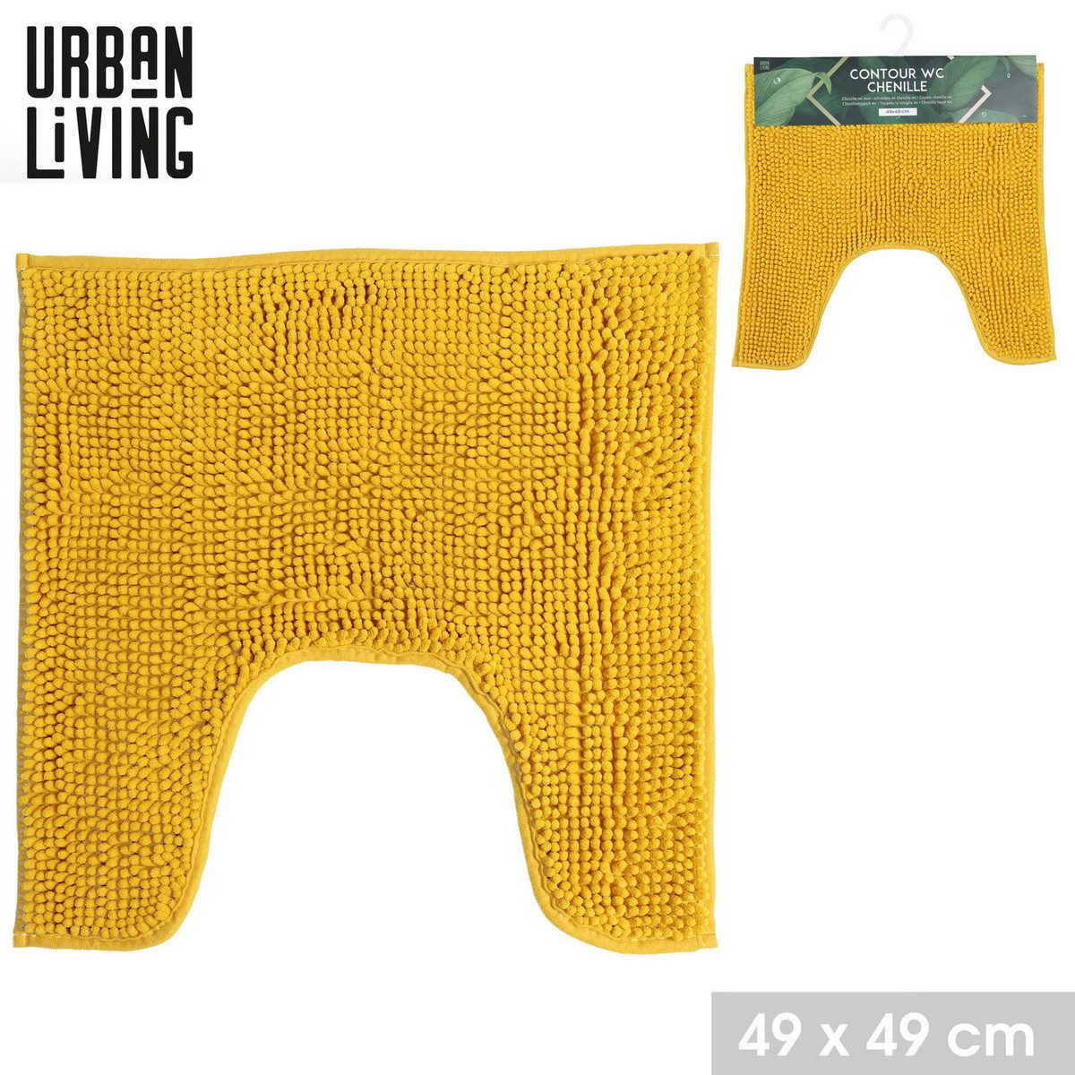 Urban Living Badematte WC-Vorleger mit Ausschnitt Toilettenvorleger, Polyester, Rückseite mit rutschhemmender Beschichtung – Bild 2 von 3