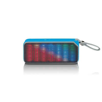 Lenco BT-191BU 2.0 Bluetooth-Lautsprecher (7 W, 8 Std Akkulaufzeit, AUX-Eingang, MicroSD, LED-Beleuchtung, in 3 Farben)