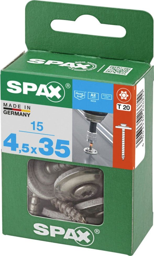 SPAX Spenglerschraube Spax Spenglerschrauben 4,5 x 35 mm T20 Vollgewinde