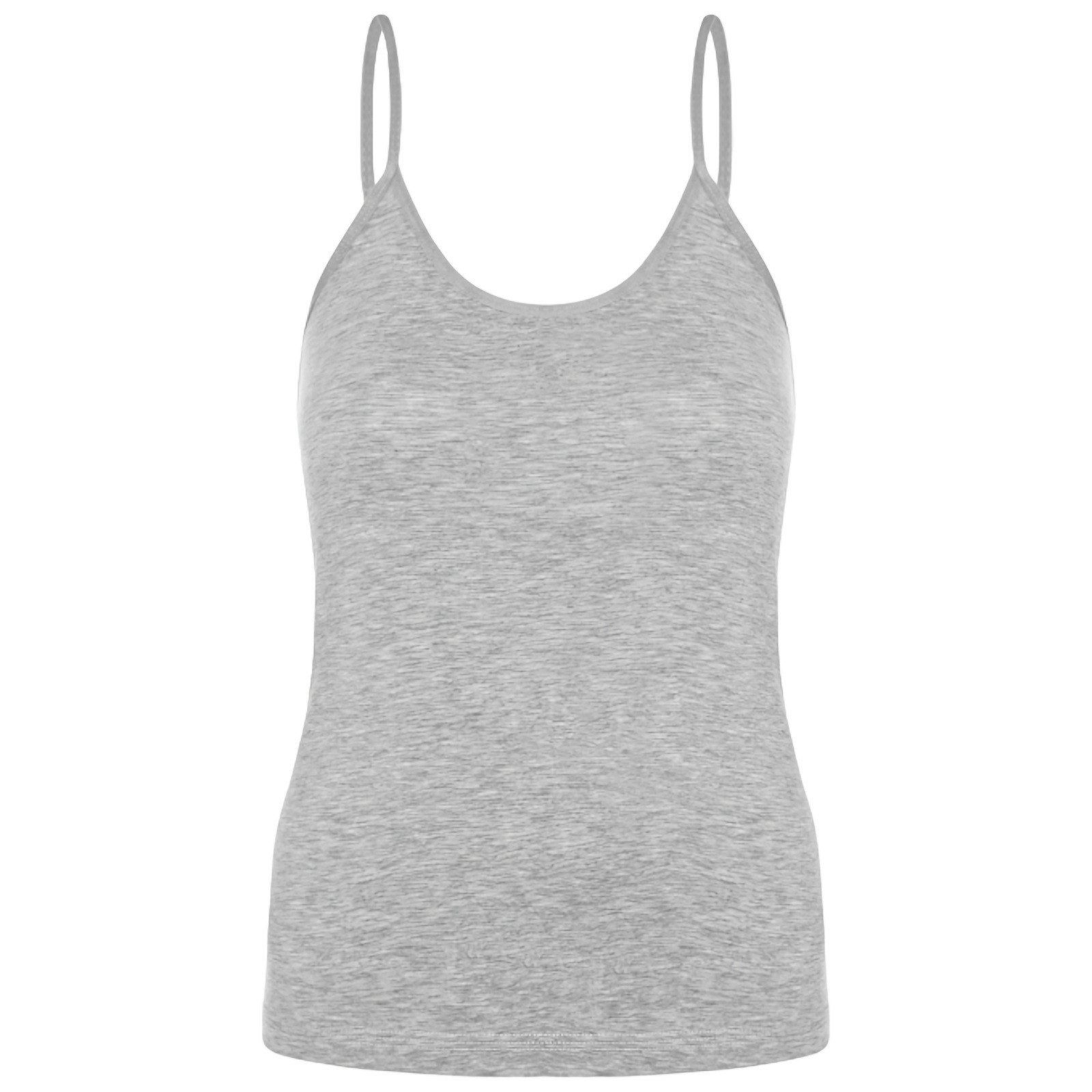fashionshowcase Tanktop 4er Pack Damen Spaghettiträger Unterhemd Baumwolle Basic Top Stretch (Set, Mehrfachpack) atmungsaktiv, hautfreundich