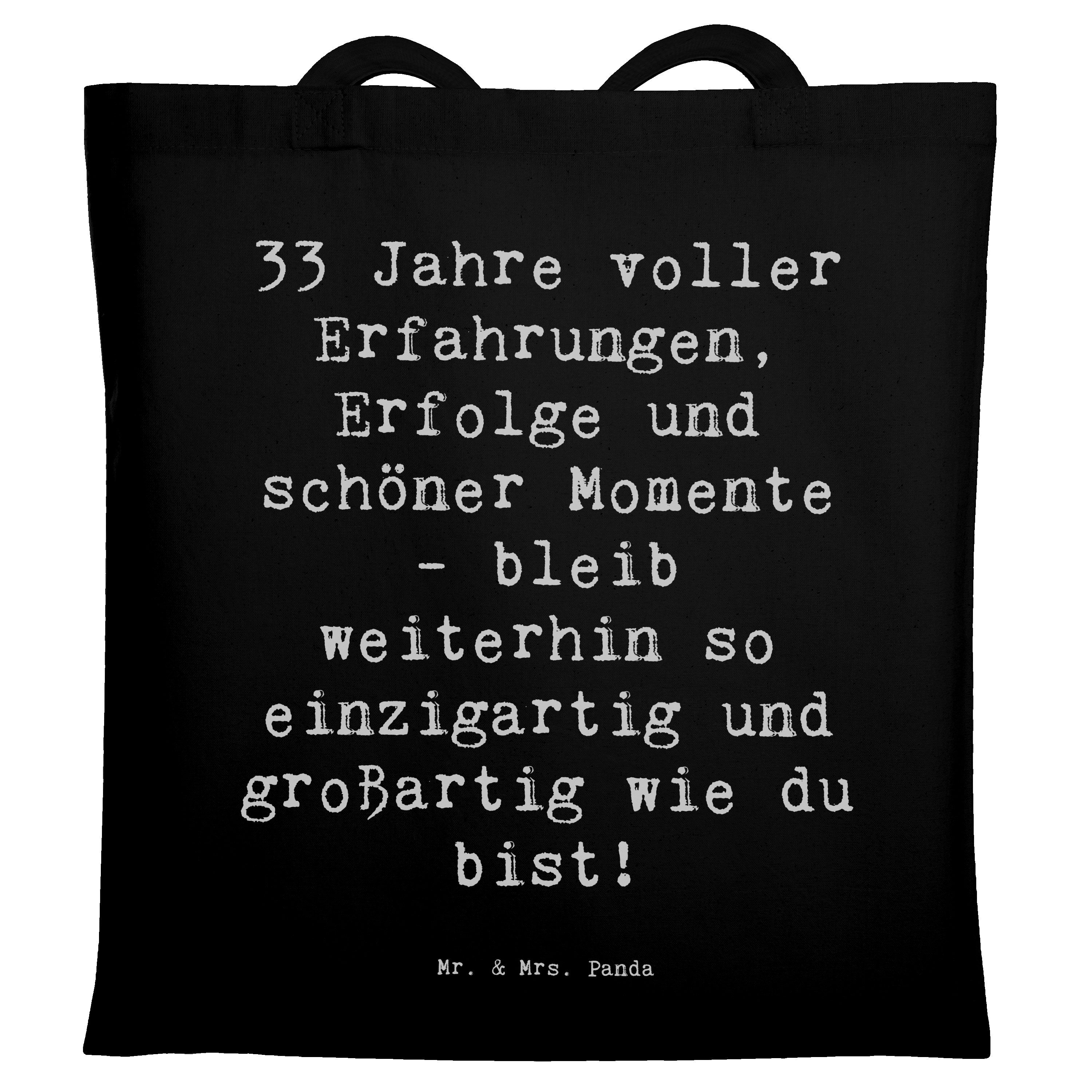 Tragetasche Spruch 33. Geburtstag - Schwarz - Geschenk, Lebensfeier, Geburtstagsg