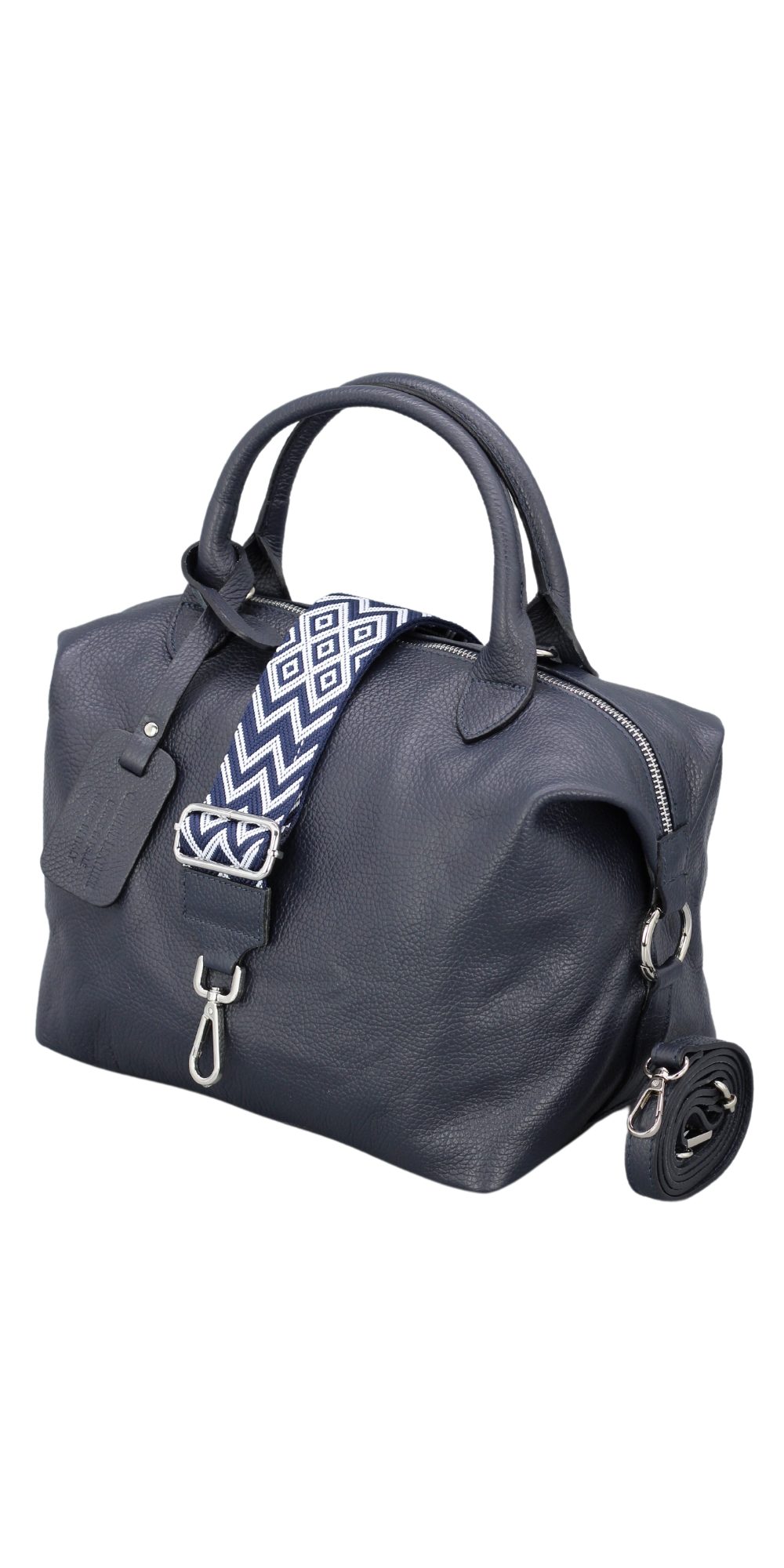 Adel Bags Schultertasche BIANCA Umhängetasche für Damen, Schultertasche Handtasche Echtleder, hergestellt in Italien, mit 2 Riemen