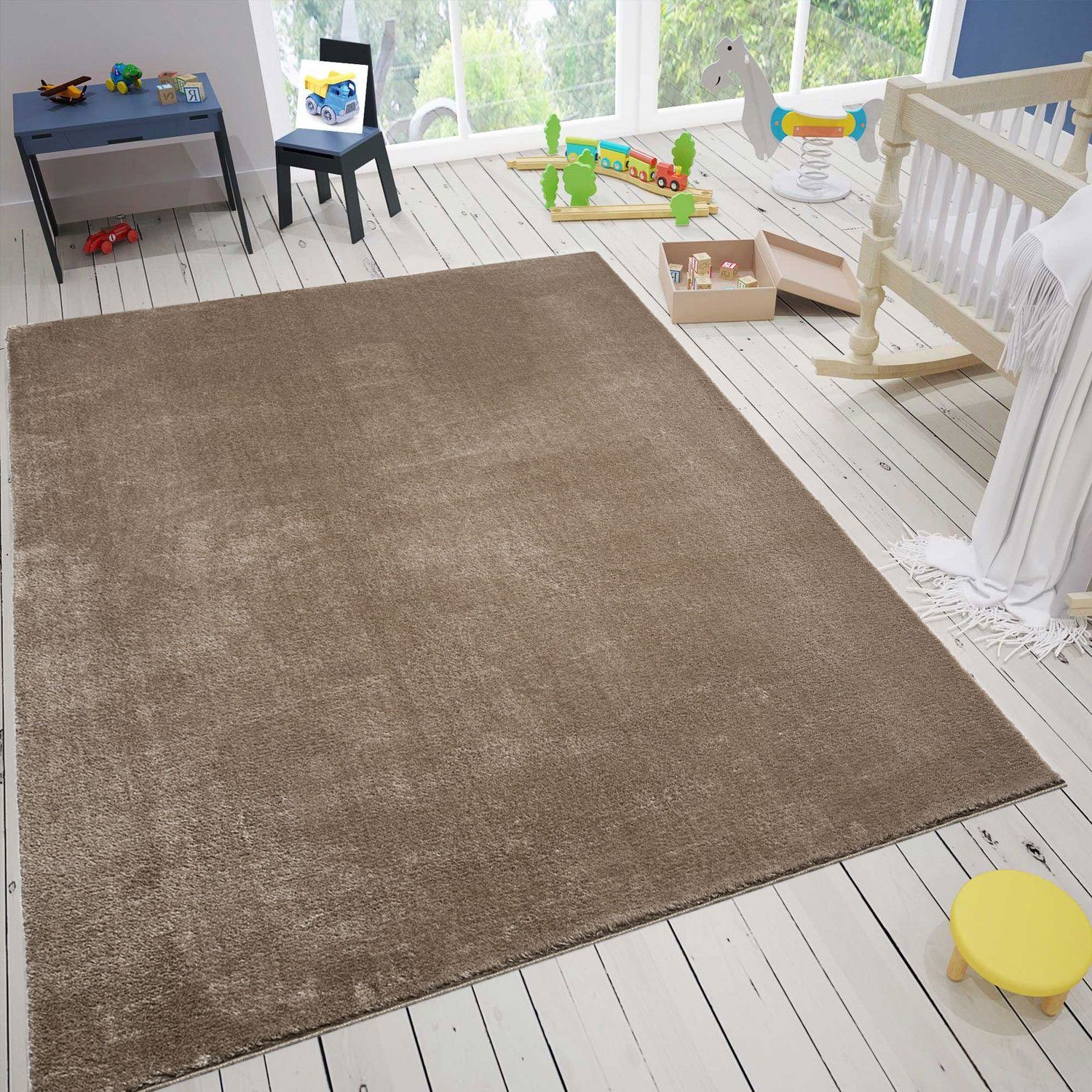 Teppich »Kinderzimmer Teppich Waschbarer Rutschfester Kinderteppich Junge Mädchen  Baby Weiche Einfarbige Muster«, Vimoda, Rechteckig