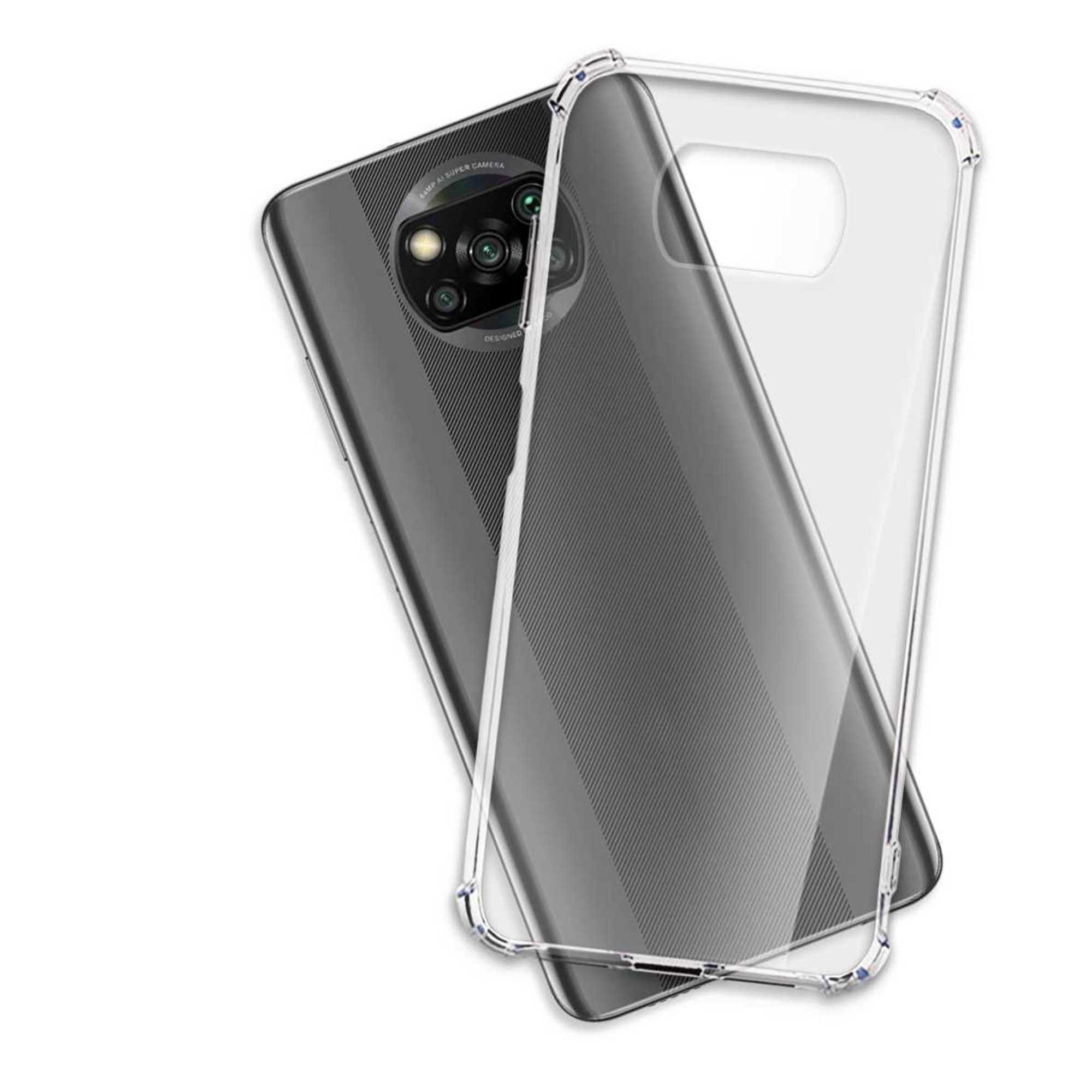 mtb more energy Smartphone-Hülle Clear Armor Case für Xiaomi Poco X3 NFC, Transparente TPU Schutzhülle Case Backcover mit Anti-Shock Verstärkung