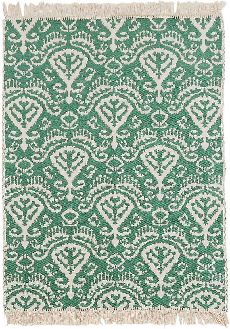 Teppich NIZZA, done.®, rechteckig, Höhe: 8 mm, Flachgewebe, modernes Ethno Design, mit Fransen, waschbar