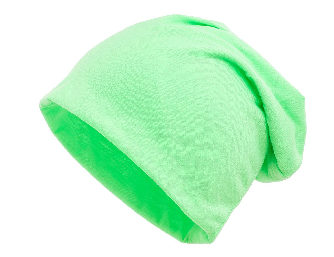 shenky Jerseymütze neon grüne Mütze Beanie Damen Beanie Herren (Fasching, neongrüne Chemomütze) Karneval