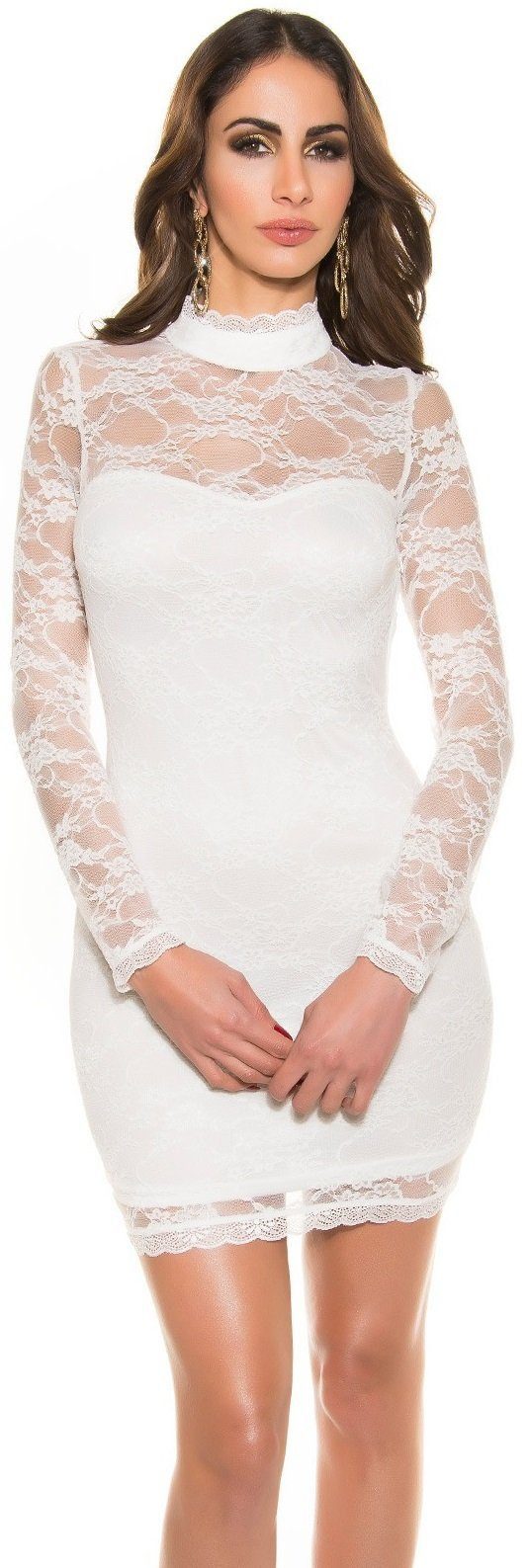 Koucla Minikleid Langarm-Minikleid mit Spitze, Cocktailkleid günstig online kaufen