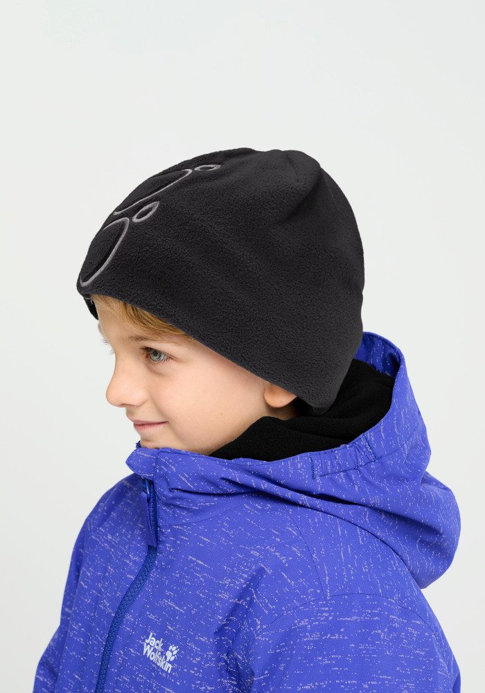 Jack Wolfskin Beanie VERTIGO PAW BEANIE K Kinder-Fleecebeanie, warm, Pfotenmotiv – Bild 4 von 5