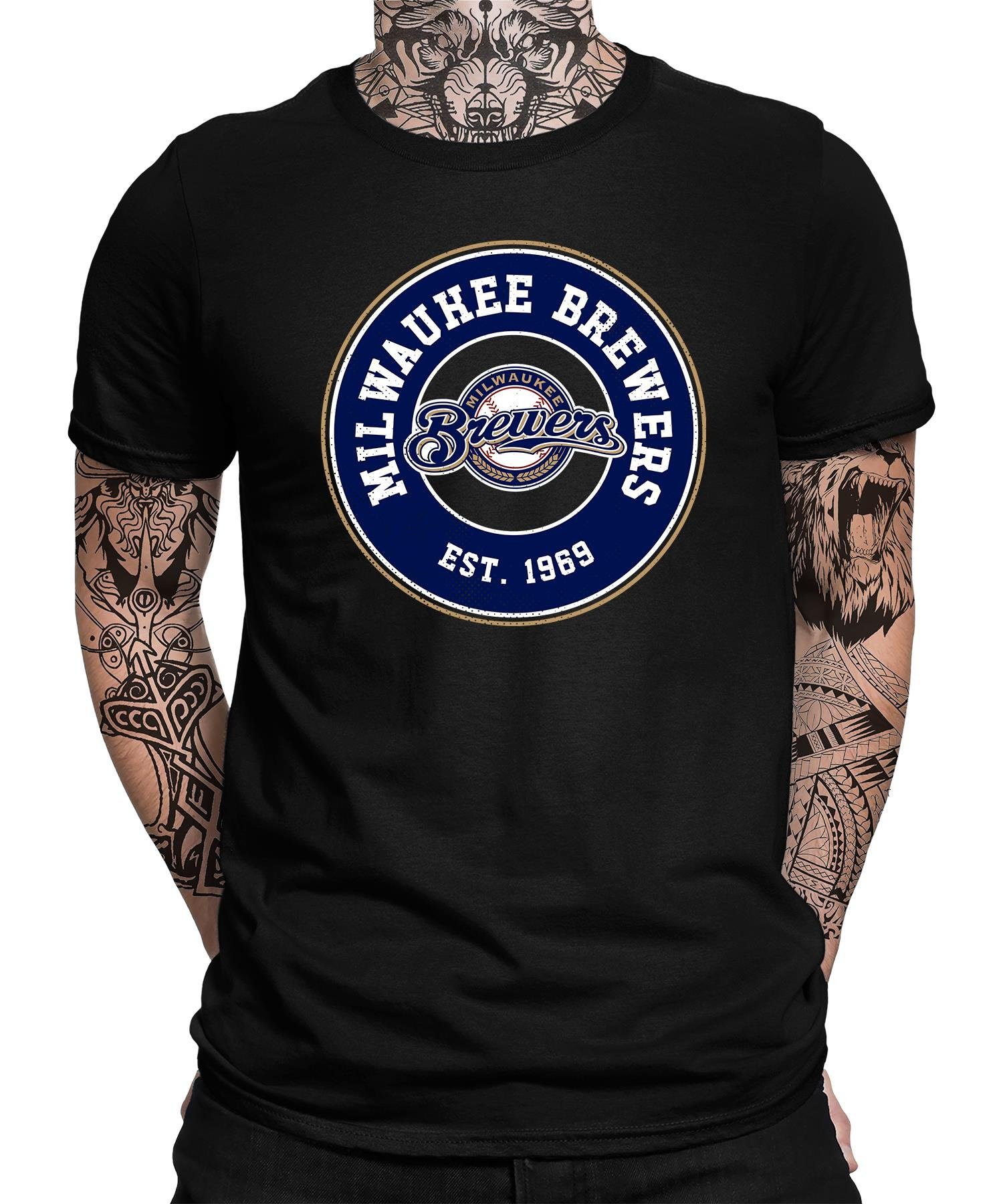 Quattro Formatee Kurzarmshirt Milwaukee Brewers Herren T-Shirt (1-tlg)
