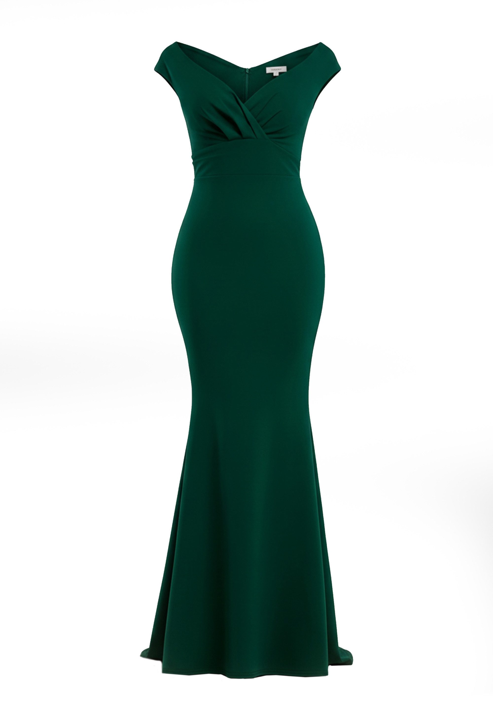 Goddiva Maxikleid Bardot Pleated Maxi Dress Langes Kleid, Bardot Ausschnitt günstig online kaufen