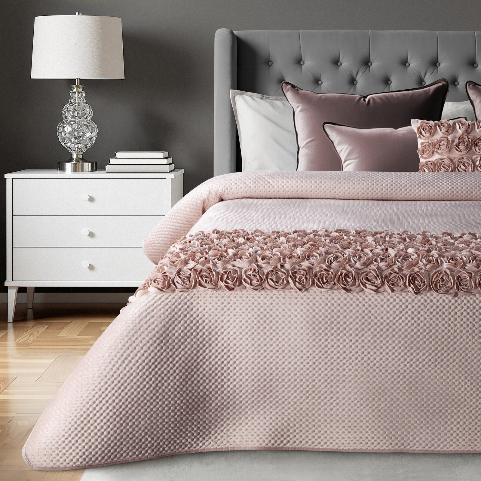 Eurofirany Tagesdecke Tagesdecke ROSES für Doppelbett, gesteppter Bettüberw günstig online kaufen