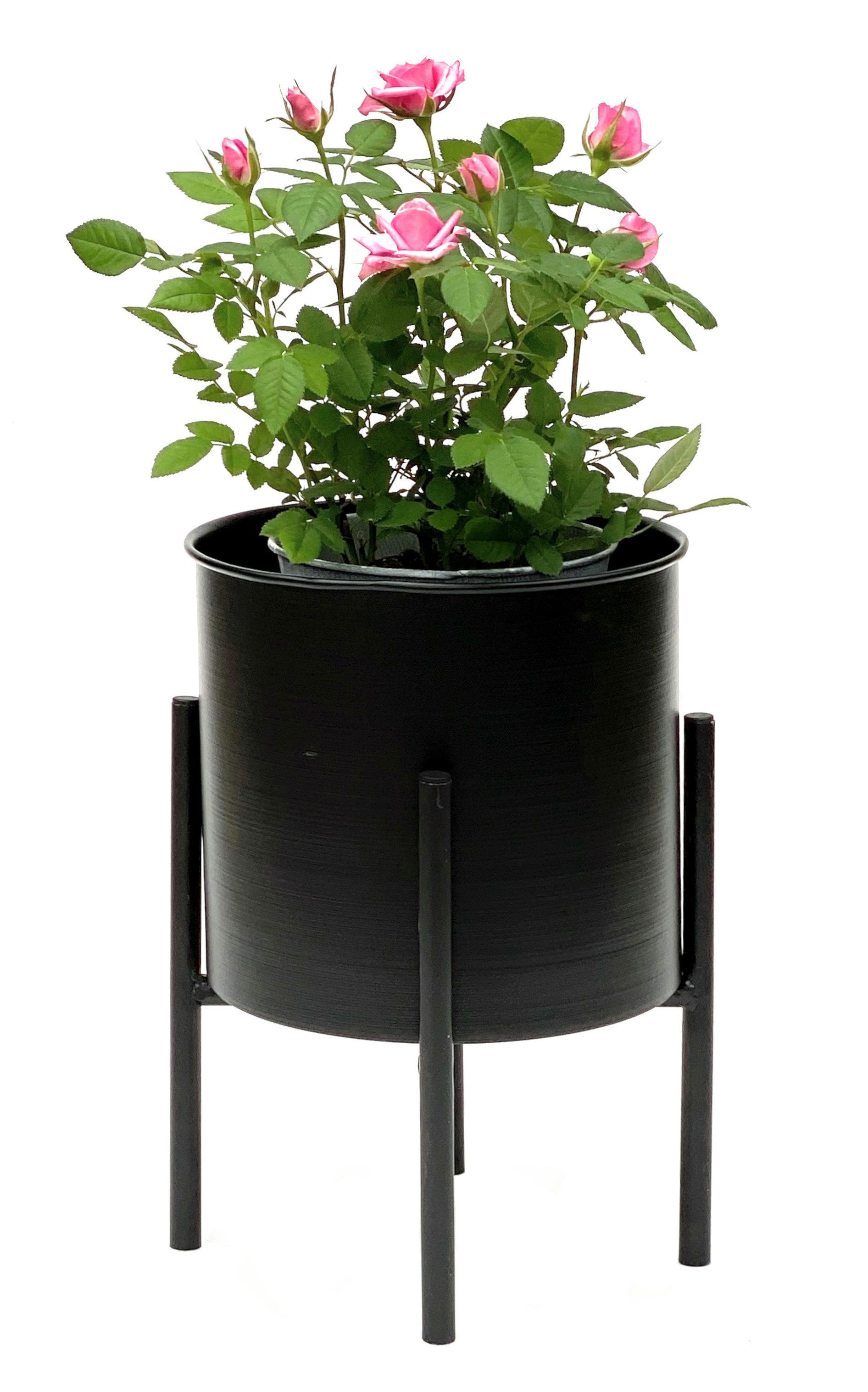 DanDiBo Blumenhocker Blumenhocker mit Topf Metall Schwarz 32 cm 96153 Blume günstig online kaufen