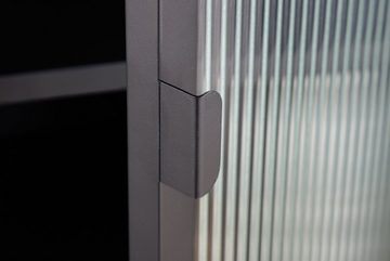 riess-ambiente Vitrine DURA STEEL 150cm schwarz / transparent (Einzelartikel, 1-St) Wohnzimmer · Schrank · Metall · Glas · Industrial Design