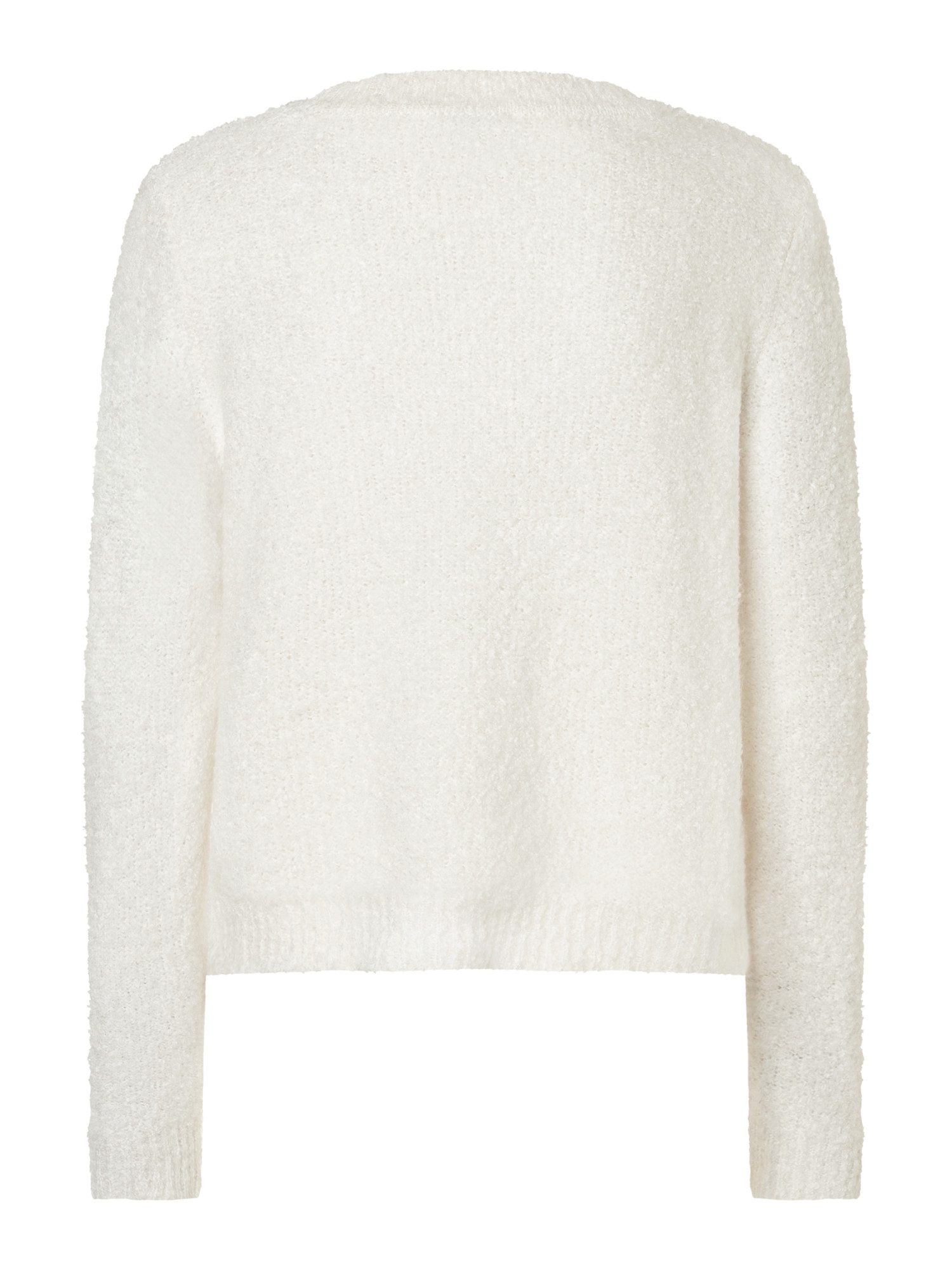 MORE&MORE Rundhalspullover Rundhalspullover mit Bouclé-Struktur